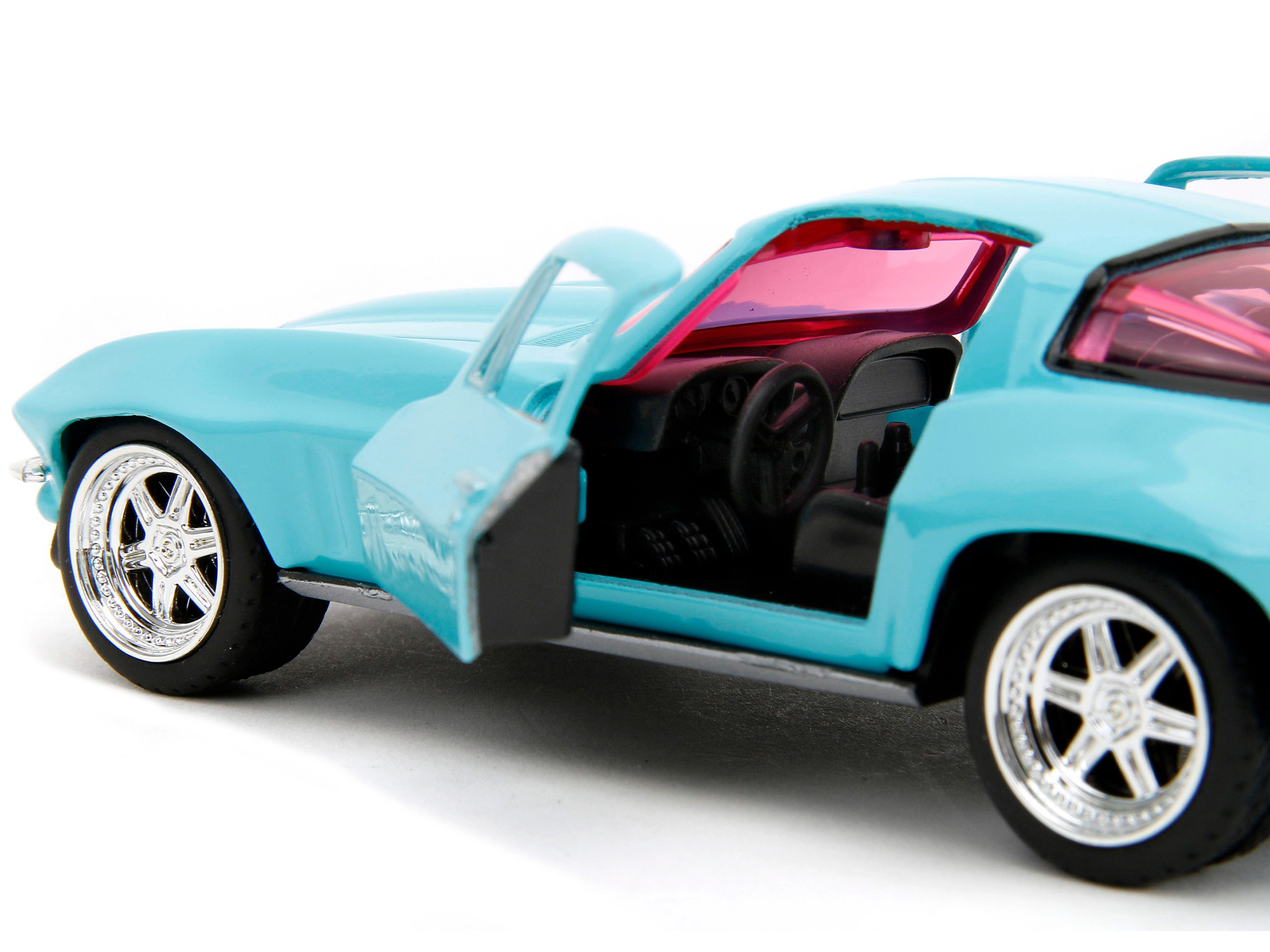 Jada 1966 Chevrolet Corvette Light Blue with Pink Tinted Windows "Pink Slips" Series 1/32 Diecast Model Car by Jada