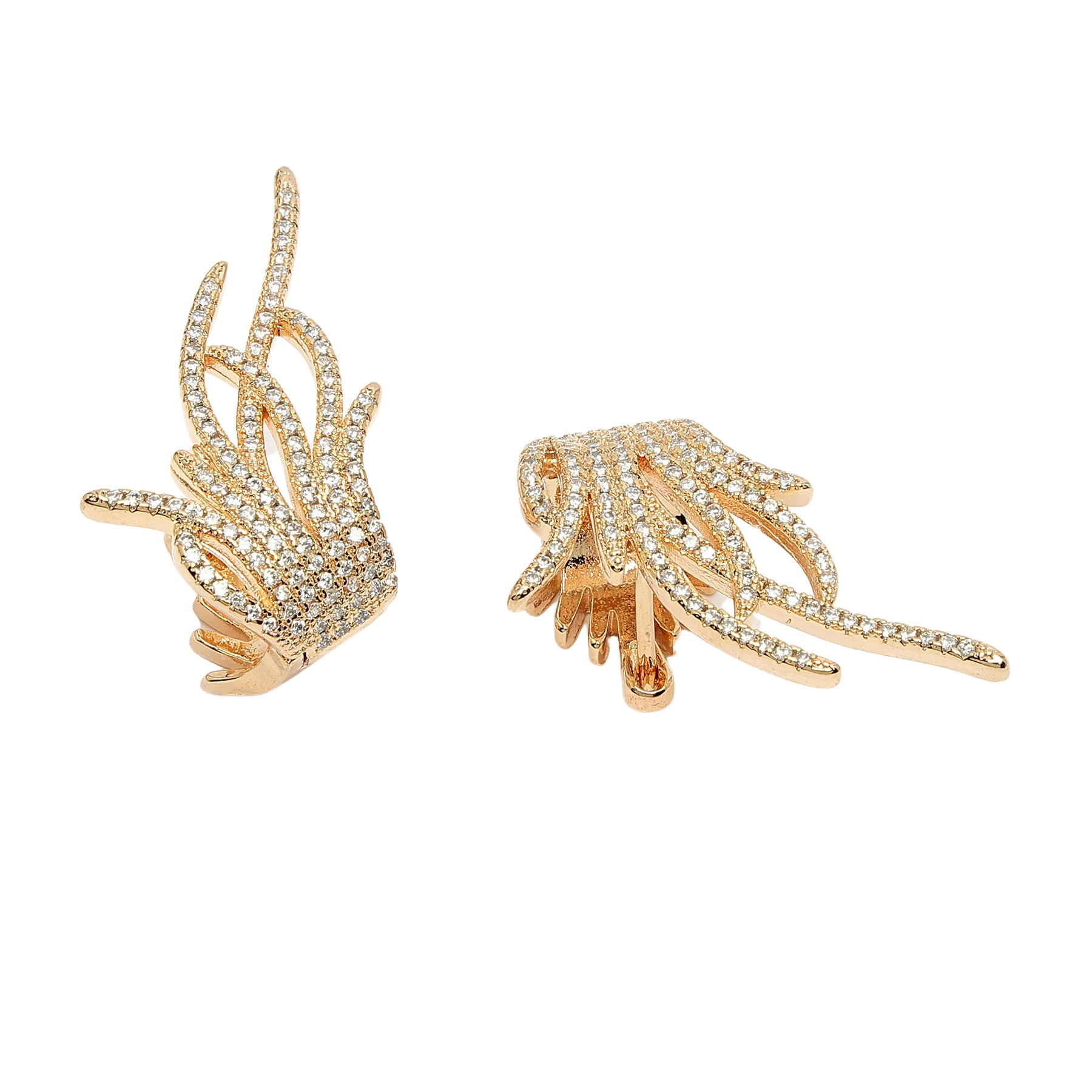 AGP PARIS Womens Diva Zirconia Grass Hoop Earrings
