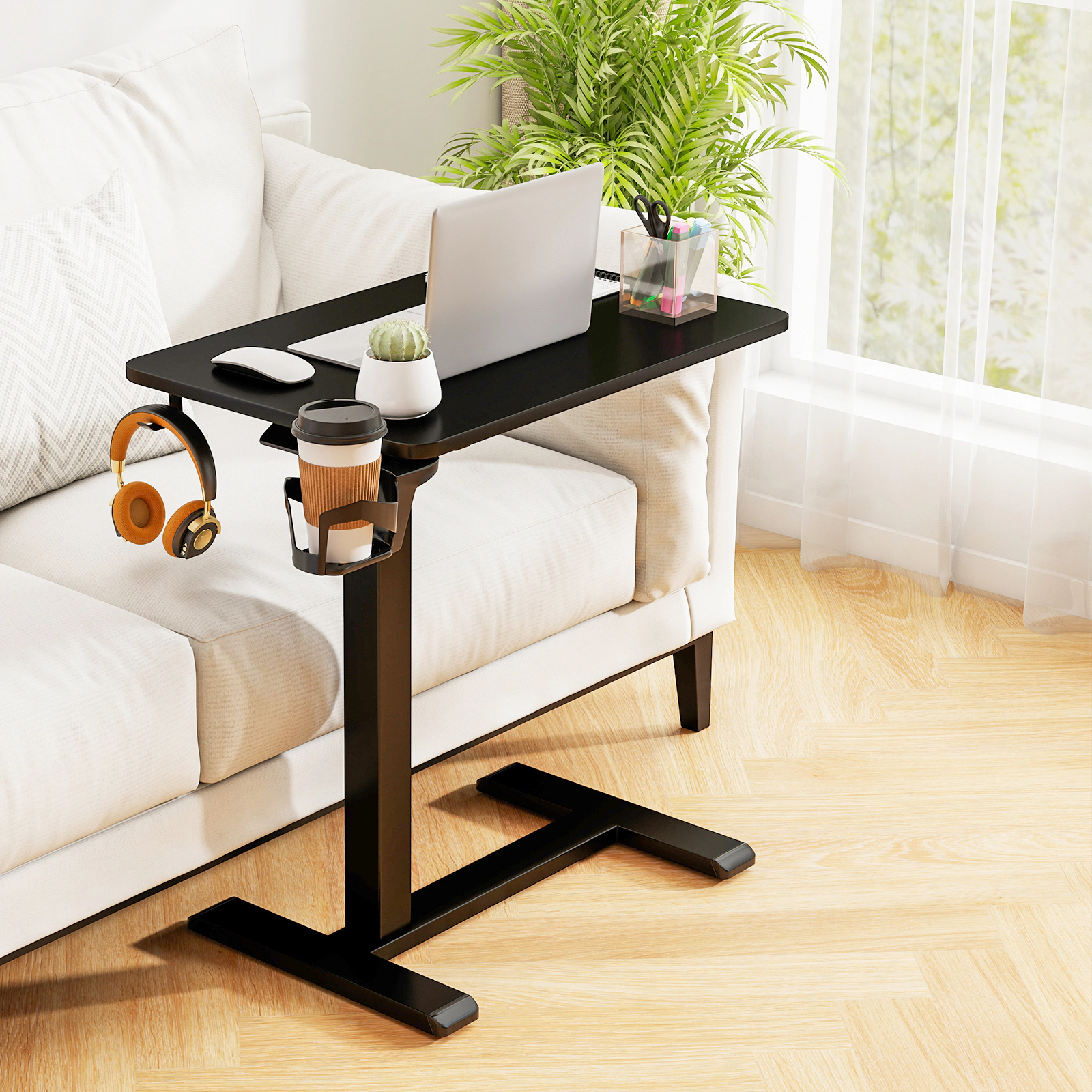 SlickBlue Adjustable Height Rolling Standing Desk with Laptop Table