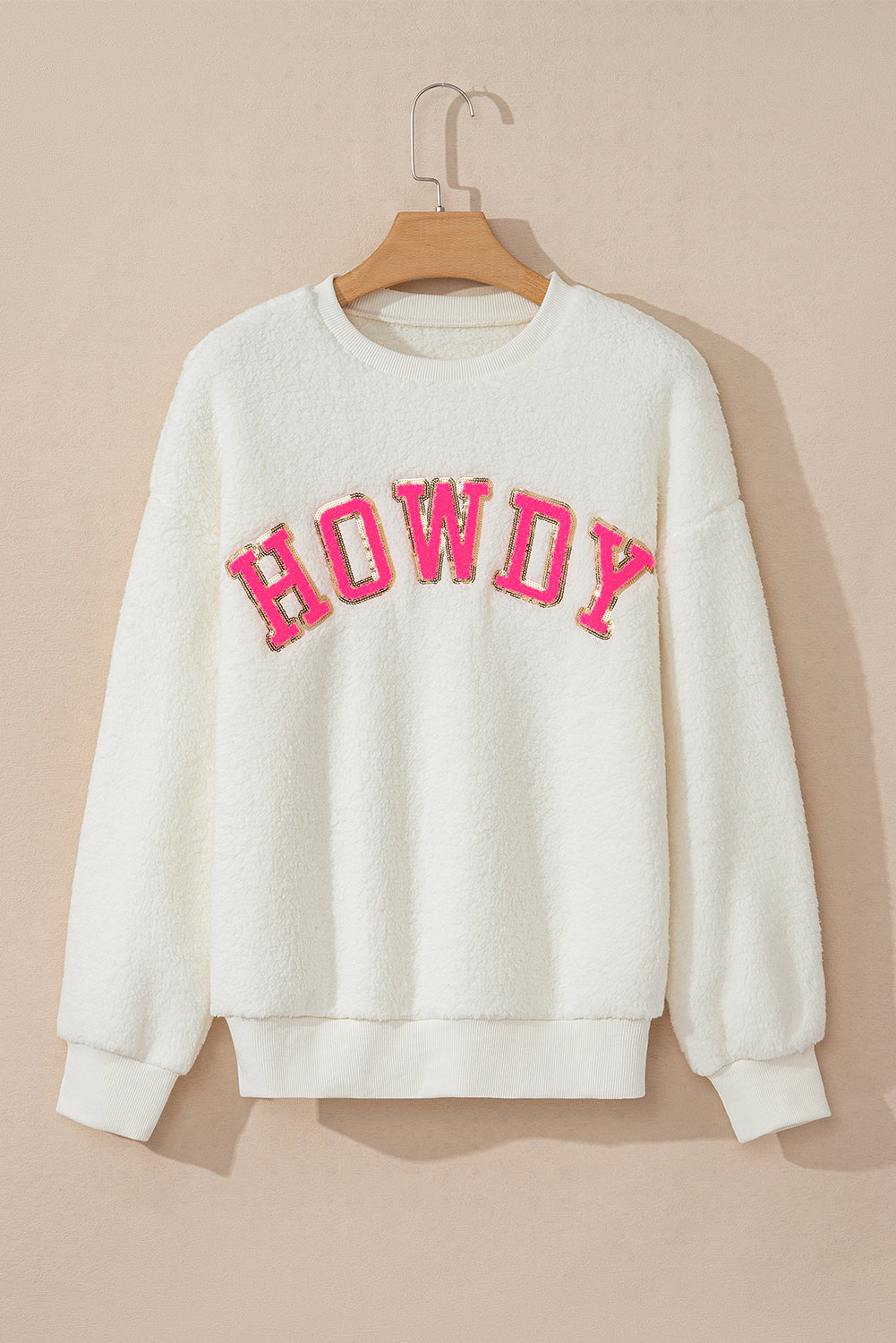 Threaded Pear Women's Mila Sherpa Howdy Patched Pullover
