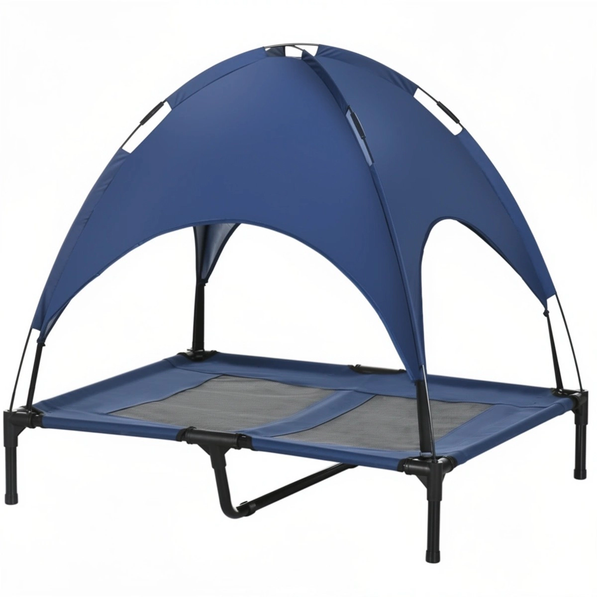 212 Main PawHut Elevated Portable Dog Cot Pet Bed with UV Protection Canopy Shade