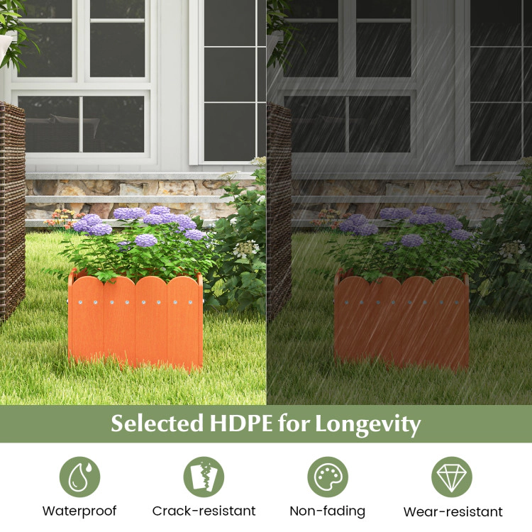 Hivvago 2 Pack Square Planter Box with Drainage Gaps for for Front Porch Garden Balcony