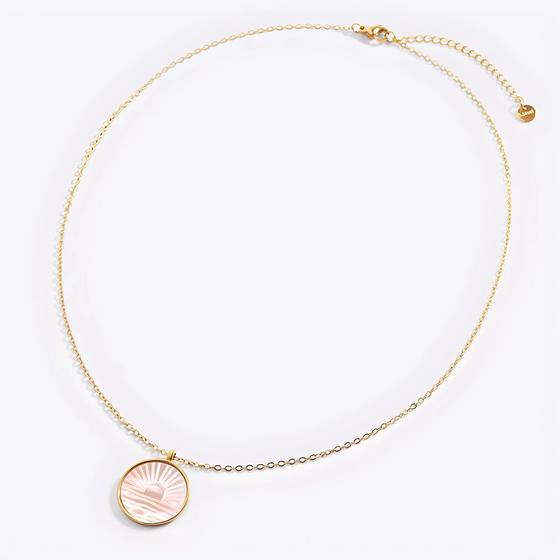 Mint & Lily Women's Mother of Pearl Sunrise Pendant Necklace