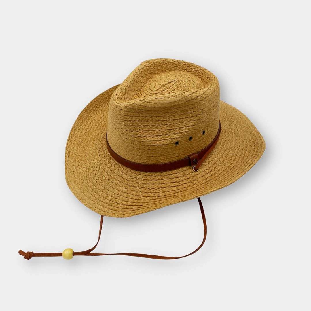 Kenai Straw Western Hat - 100% Paper Straw, UPF 50+, Wide Brim