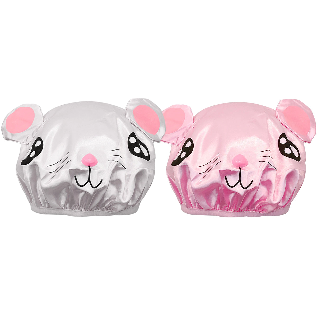 Wrapables Fun and Novelty Double Layer Waterproof Shower Caps for Kids (Set of 2