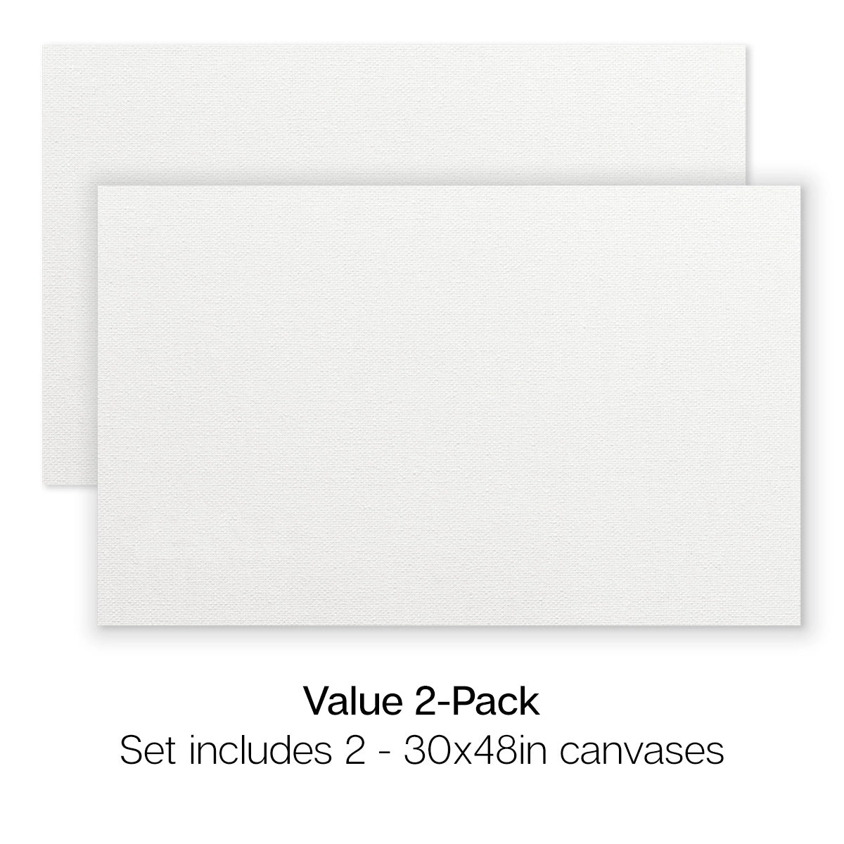 KINGART Stretched Canvas 30" x 48" 2-Pack - 100% Cotton Pre-Primed, Gallery-Style