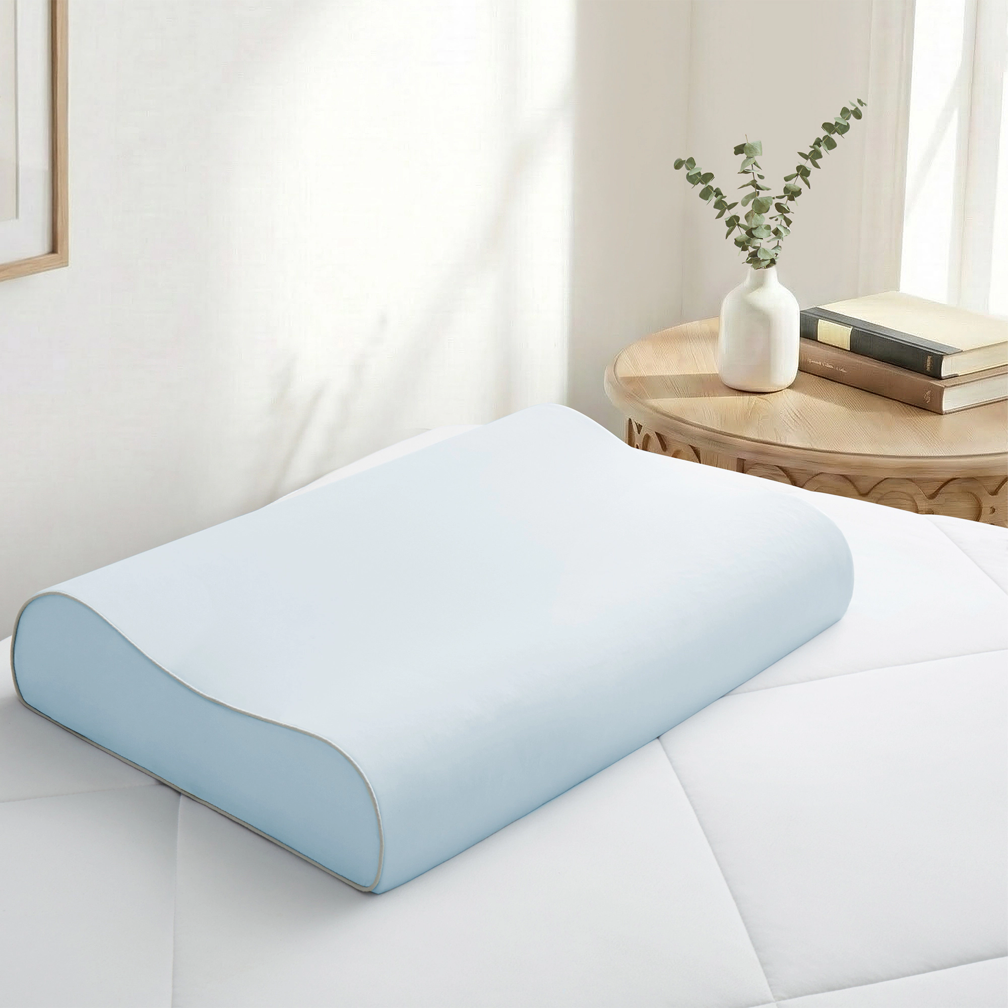 Unikome Cooling Memory Foam Pillow, Ergonomic Cervical Support Bed Pillow with Cool Touch Cover