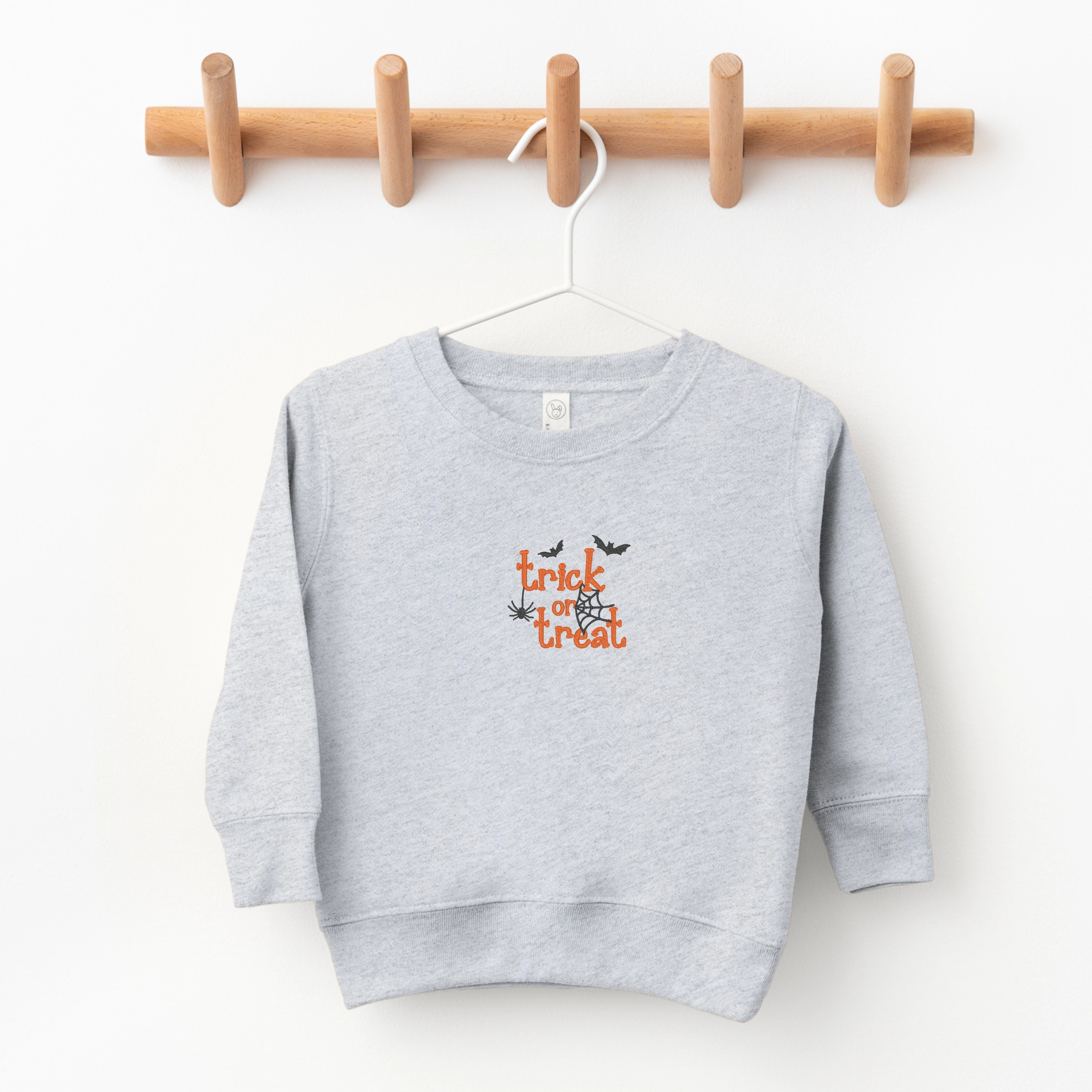 The Juniper Shop - Toddler Graphic Sweatshirt Embroidered Spiderweb Trick or Treat