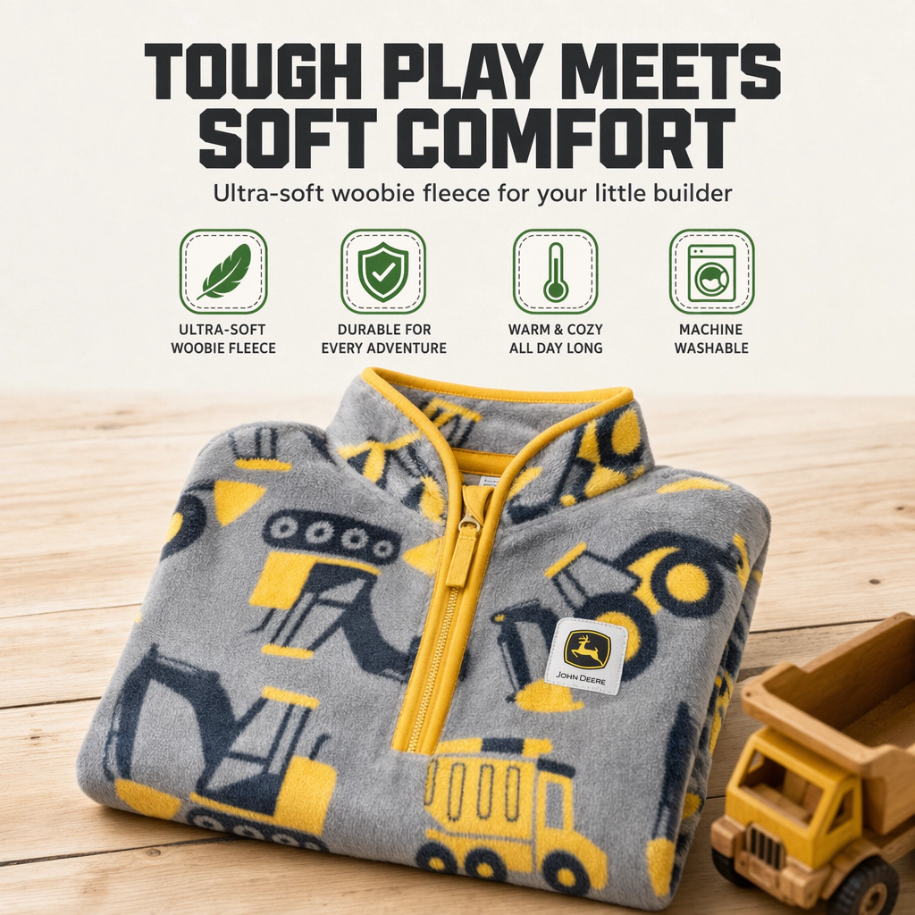 John Deere Boys' Fleece Quarter-Zip Sweatshirt