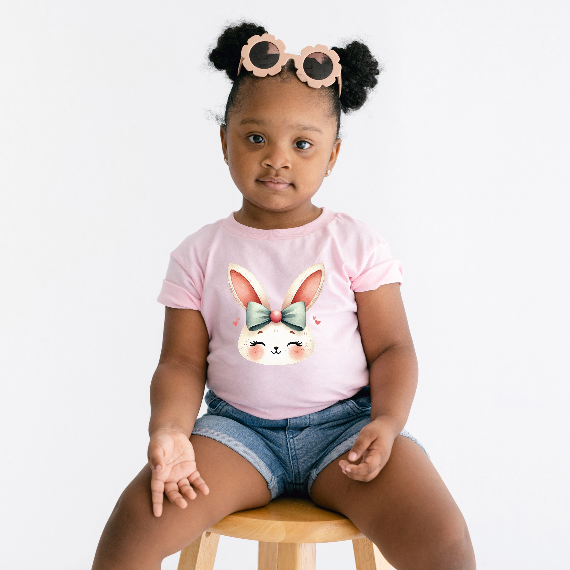 The Juniper Shop - Watercolor Bunny Face Toddler Short Sleeve Graphic T-Shirt