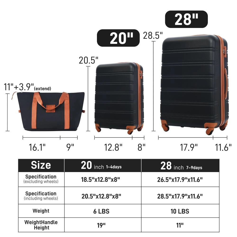 Hivvago Durable Hardshell Suitcase Set with TSA Lock