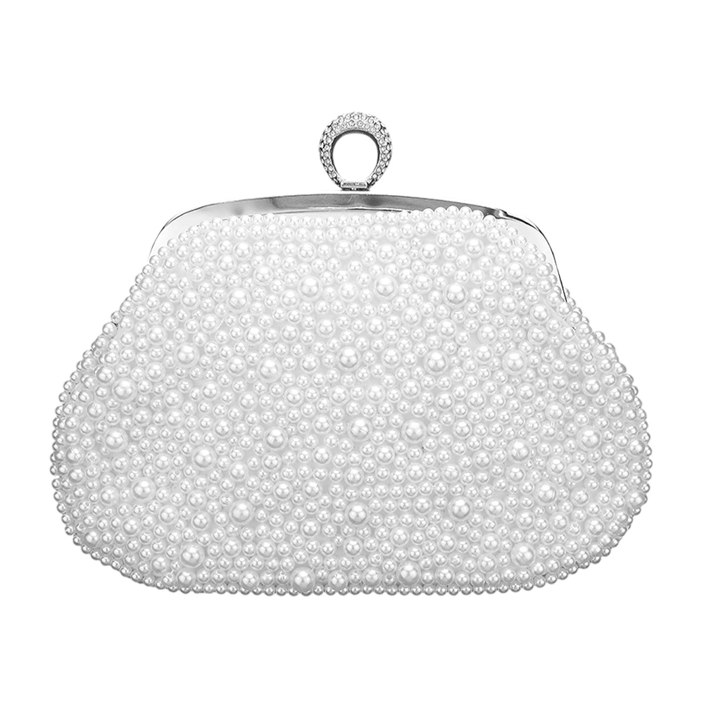 Fashnzfab Pearl Embellished Evening Clutch Bag / Crossbody Bag