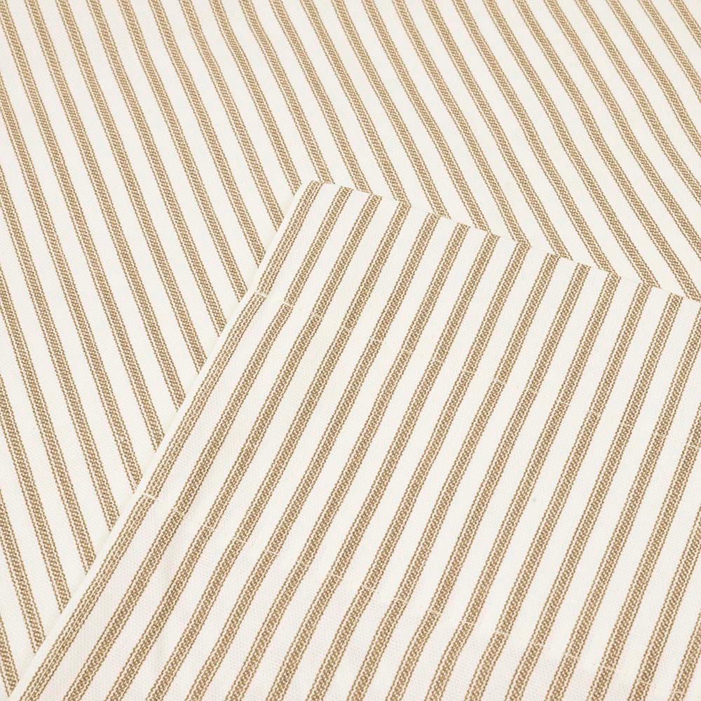 Ellis Curtain Plaza Classic Ticking Stripe Printed on Natural Ground Double Layer Bradford Valance 58" x 15" Tan
