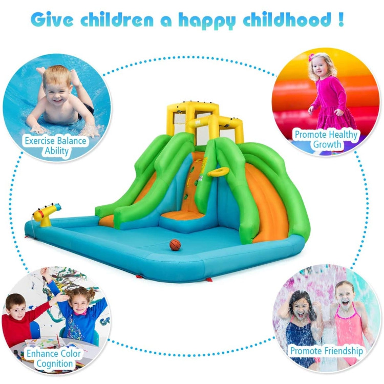 Hivvago Inflatable Water Park Bounce House with Climbing Wall without Blower
