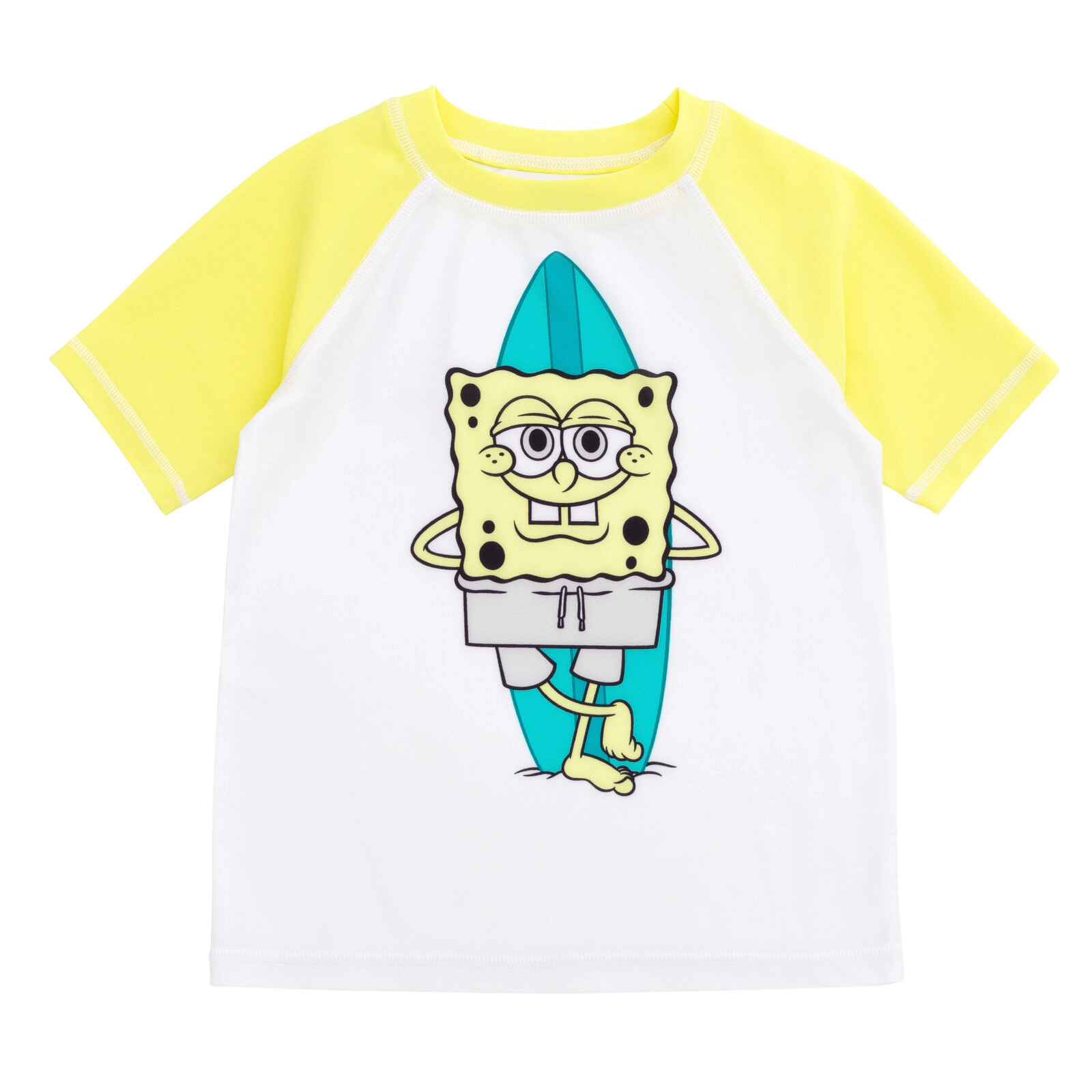 SpongeBob SquarePants Boys' 2-Piece Swimwear Rash Guard and Swim Trunks Set