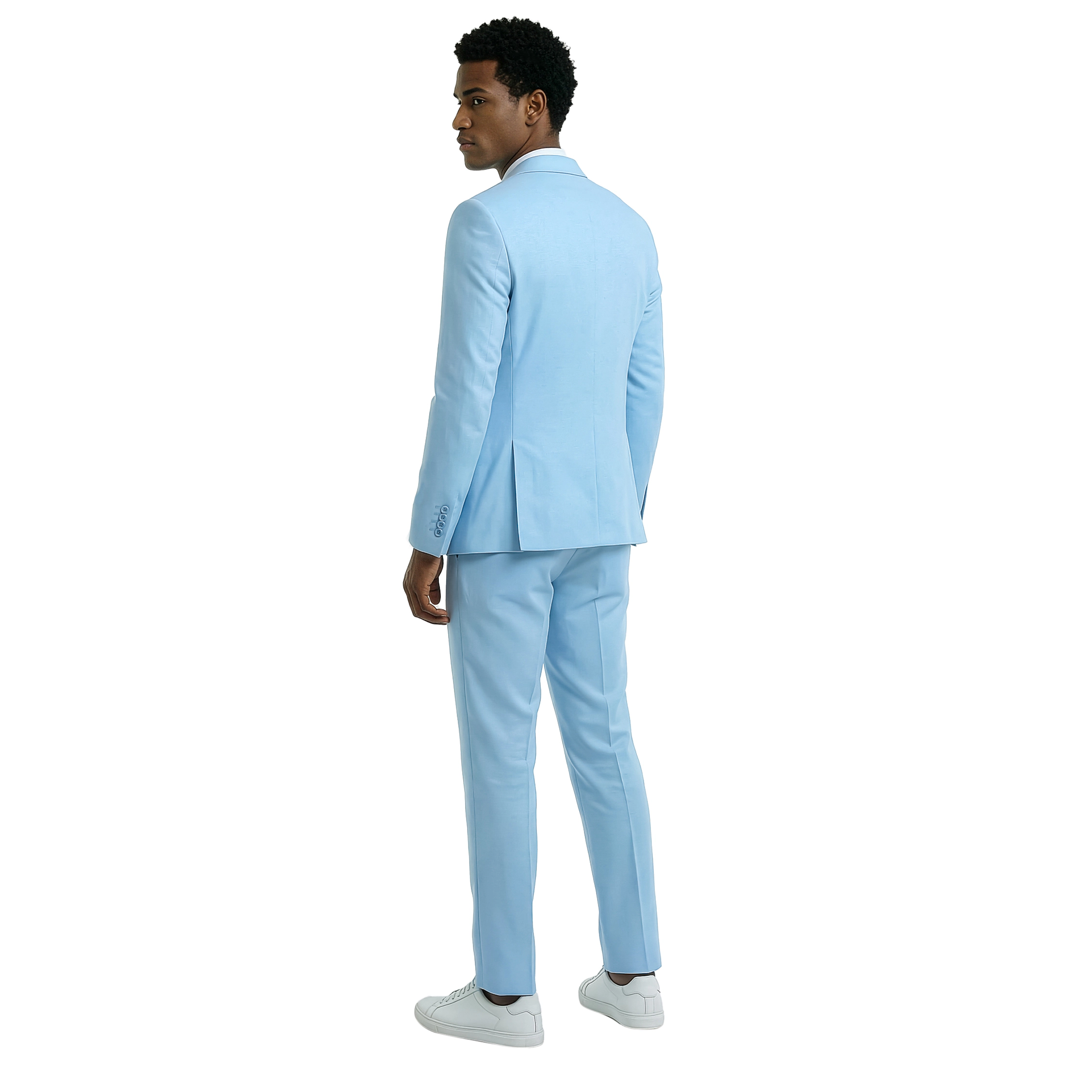 Tazzio Men's Skinny Fit 2 Piece Linen Suit Set