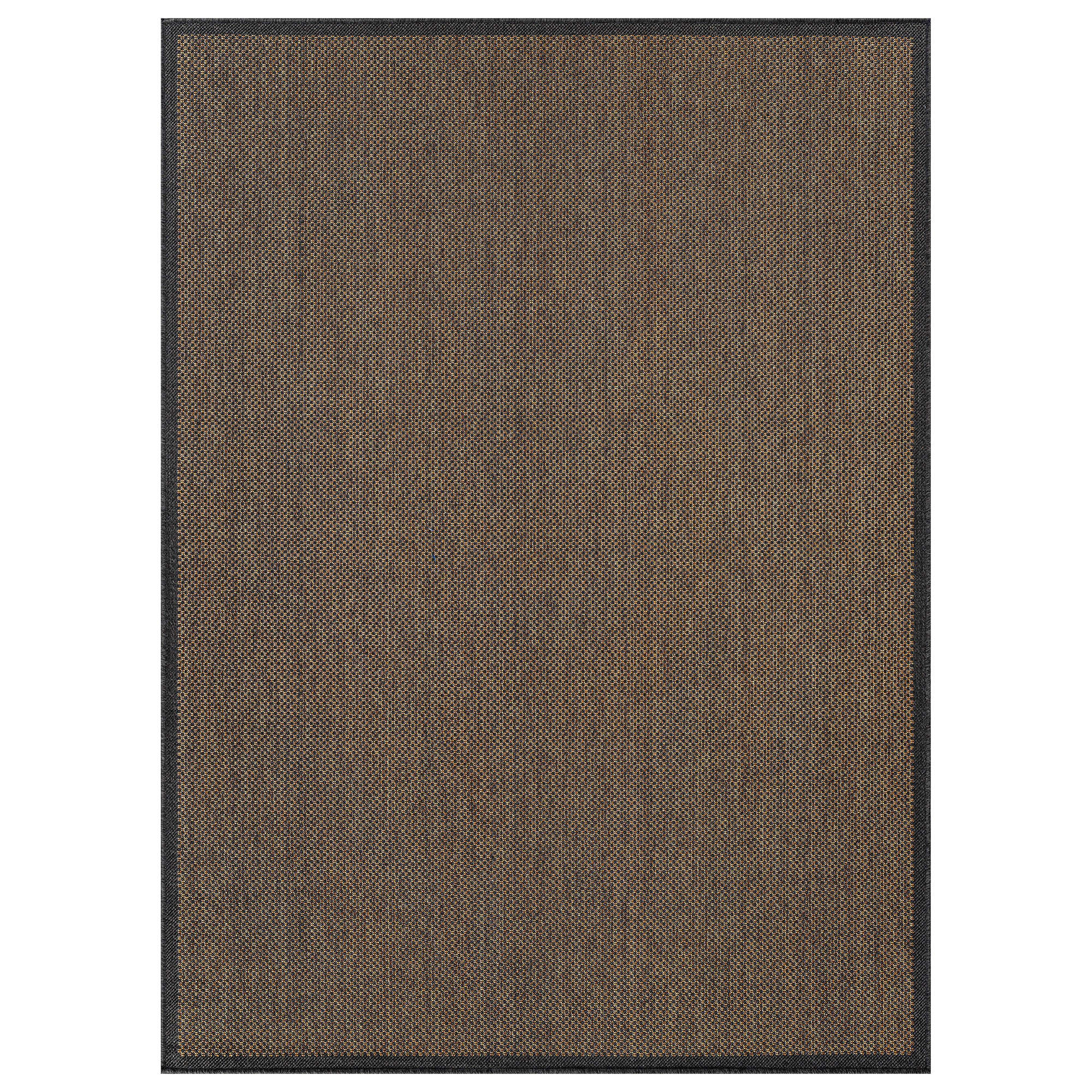 World Rug Gallery Border Indoor/Outdoor Flat Woven Area - Natural Jute-Style, Easy-Care Patio