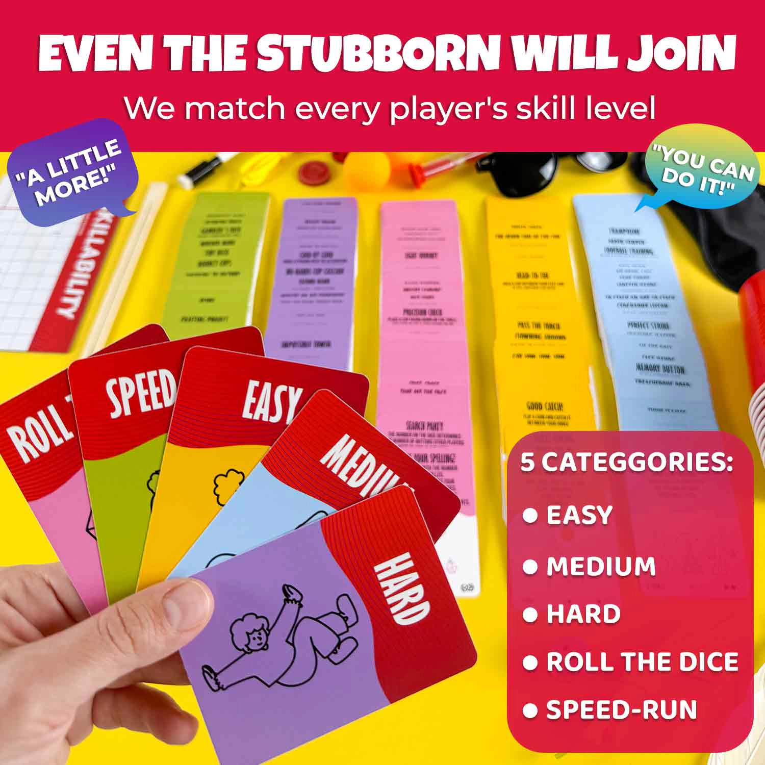 QUOKKA Party Games for Adults & Family, 250 Fun Challenges, Team Building & Family Game Night
