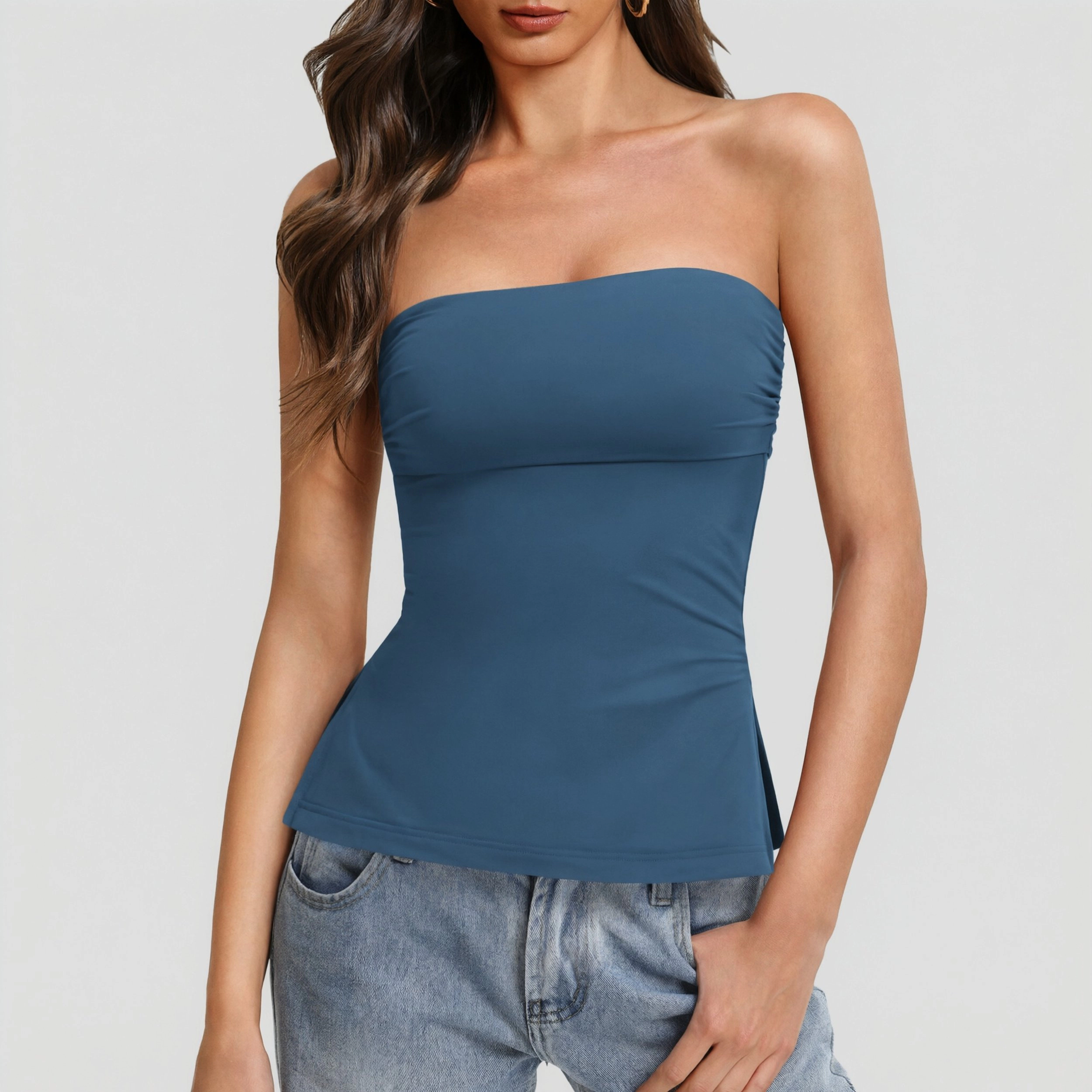 Avidlove Women's Strapless Double Lined Side Split Bandeau Tube Top