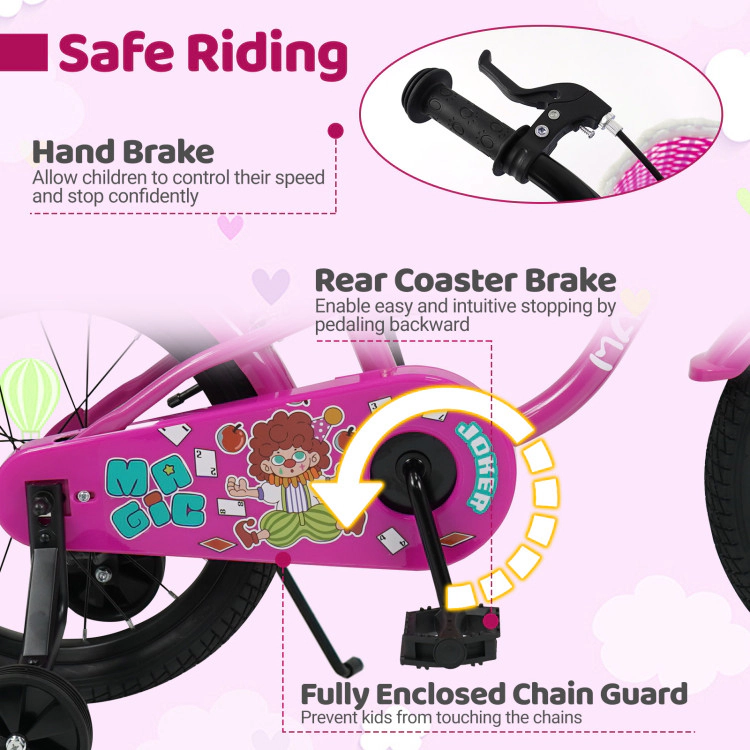 Hivvago Kids Bike with Training Wheels for Aged 3-4 Years Old