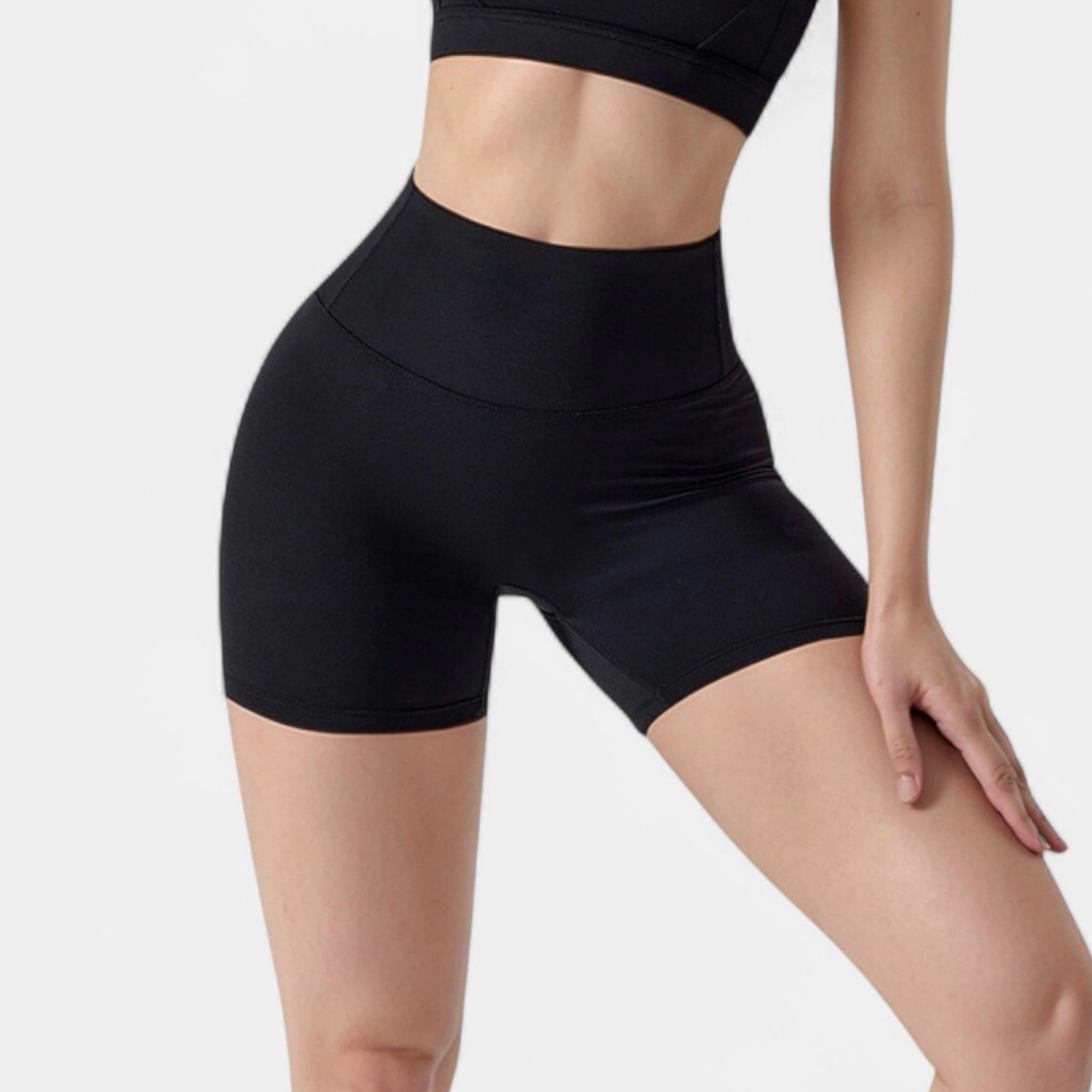 Anna-Kaci Women's High Waist Compression Athletic Shorts with Supportive Stretch Fit and Streamlined Seams