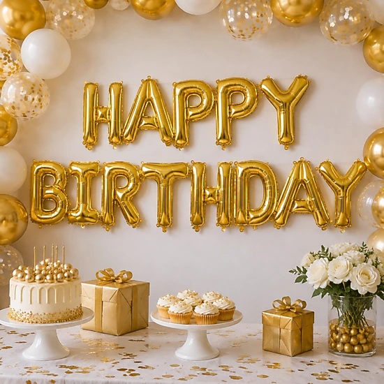 LoonBalloon 44 Inch Gold Foil 