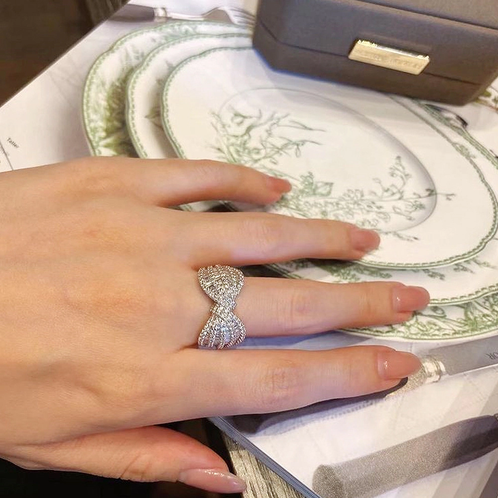 Luxury Niche Bow Rings for Women Simple Finger Rings