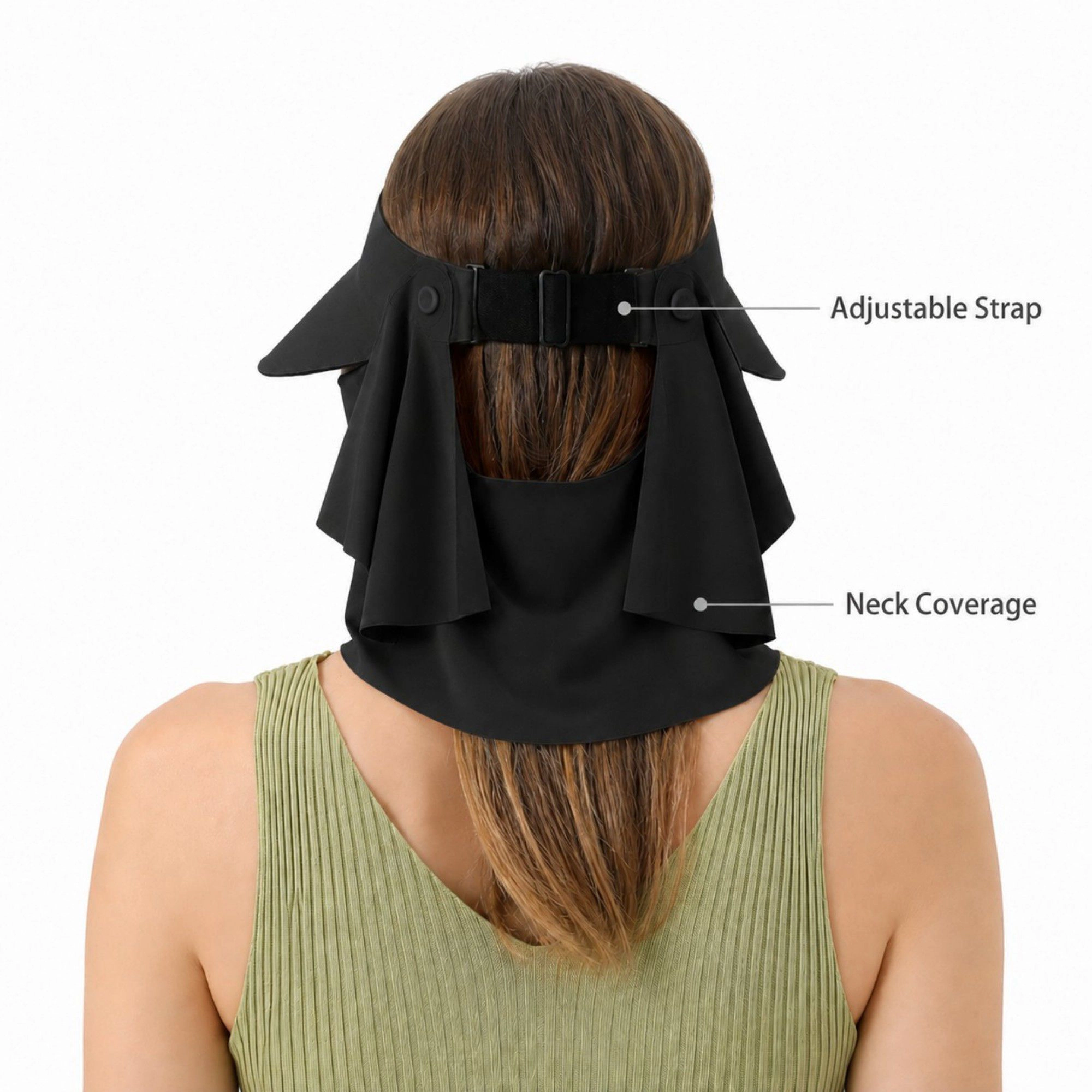 Alilang Women's Magnetic Detachable Face Cover Visor Hat with Wide Brim and Neck Coverage