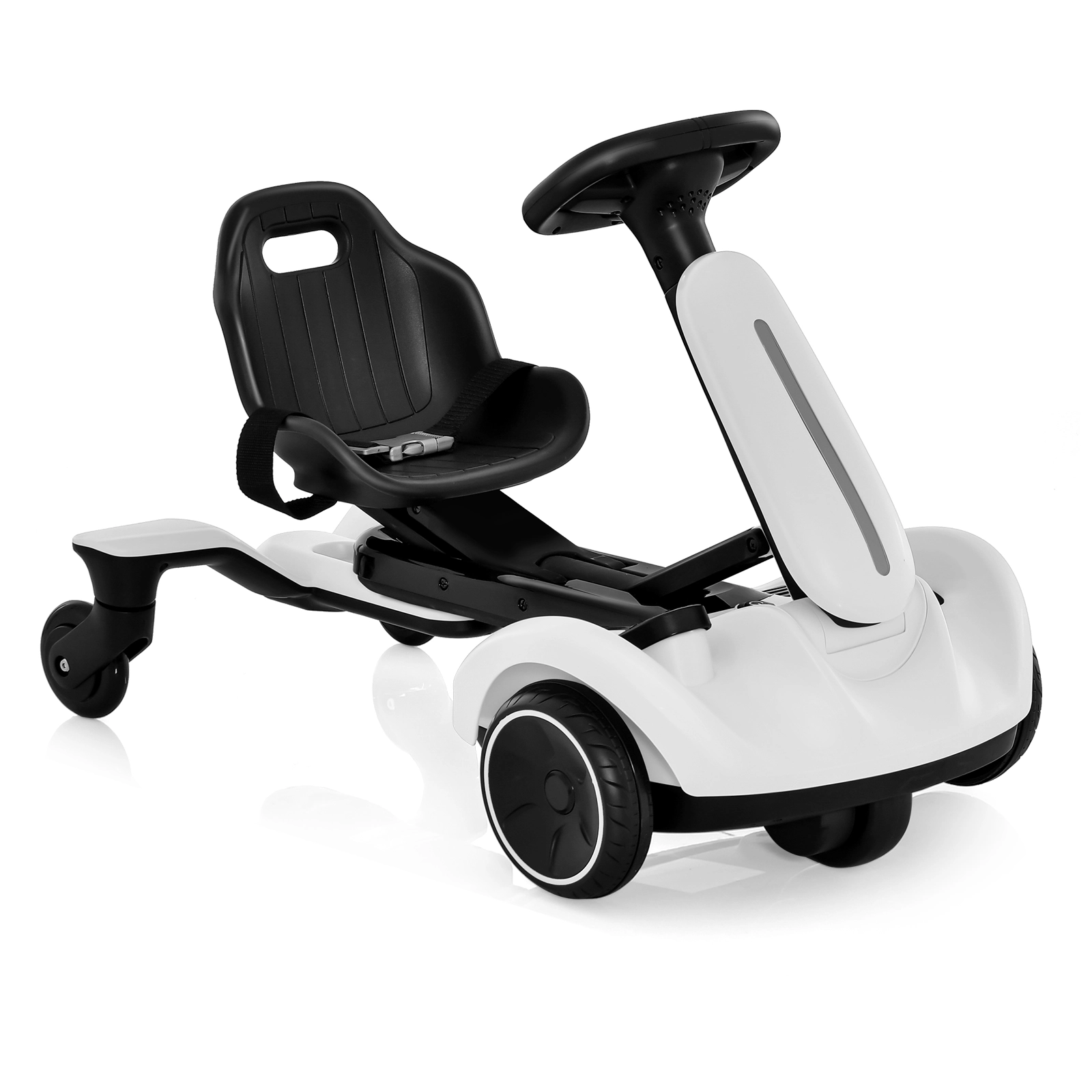 SUGIFT Kids White 6V Ride On Drift Car with 360-Degree Spin and 2 Heights 33.5-in W 21.5-in H 55-lb Seat Capacity