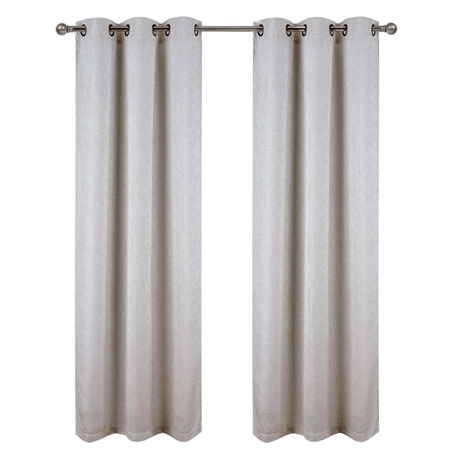 RT Designer Collection Wilton Jacquard Grommet Luxurious Modern Design Curtain Panel 54" x 84" Taupe