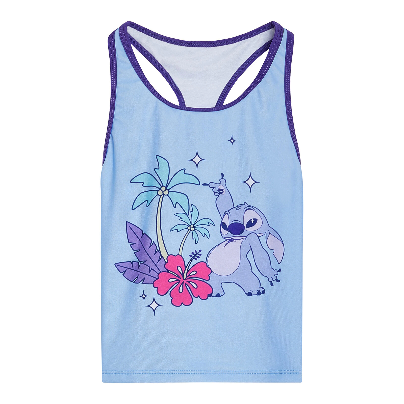 Disney Lilo & Stitch Girls' Swimwear 2-Piece Tankini and Swim Shorts Set