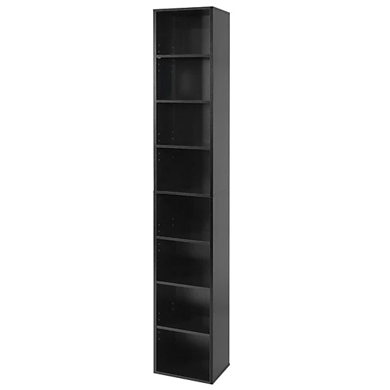 SUGIFT 8-Tier Narrow Bookcase with 4 Adjustable Shelves and Storage Cubes 22-lb Shelf Capacity 71-in Tall Black