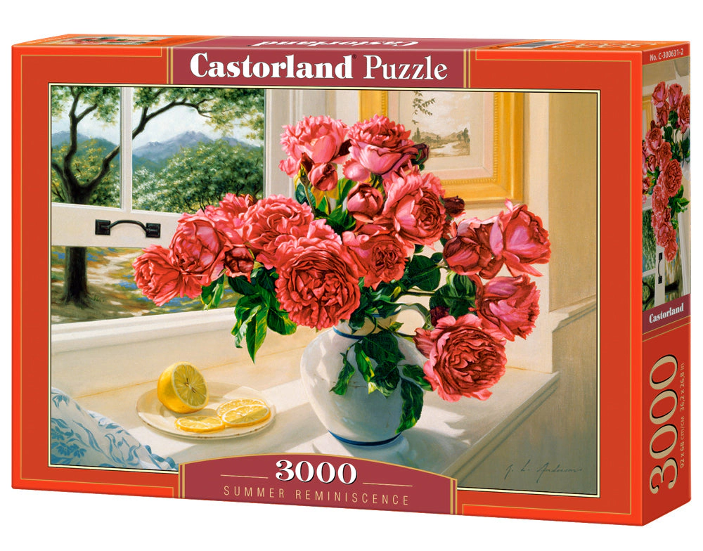 CASTORLAND 3000 Piece Jigsaw Puzzles, Summer Reminiscence , Still nature puzzle, Flowers in a vase, C-300631-2