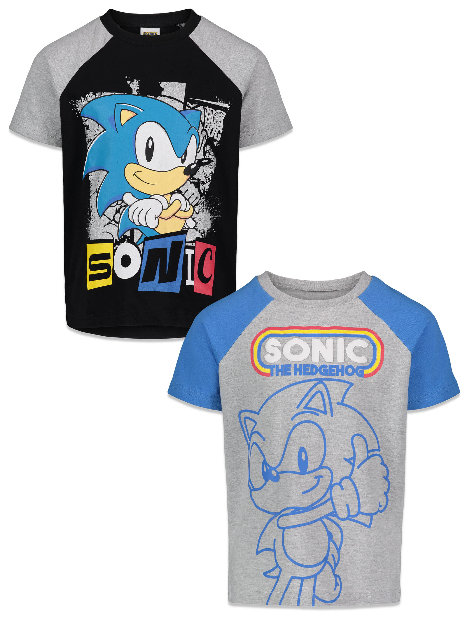 SEGA Sonic the Hedgehog Boys' 2-Pack Short Sleeve T-Shirts