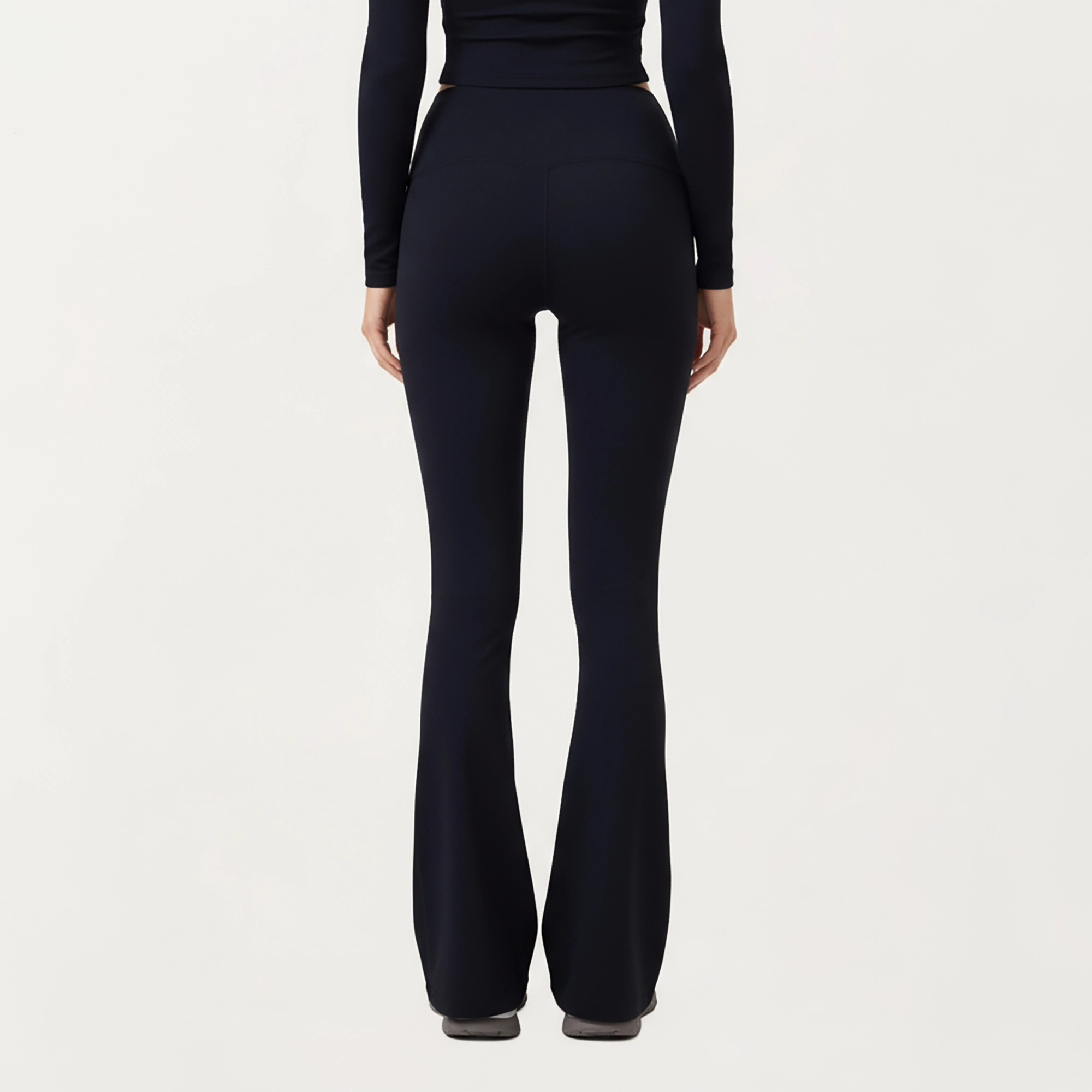 Anna-Kaci Active Women's High Waist Flare Leg Pants with Foldover Waistband and Stretch Performance Fabric