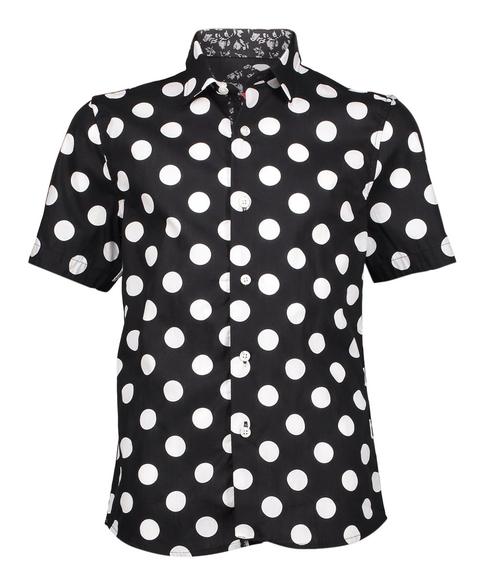 Elie Balleh Boys Slim Fit Long Sleeve Polka Dot Shirt