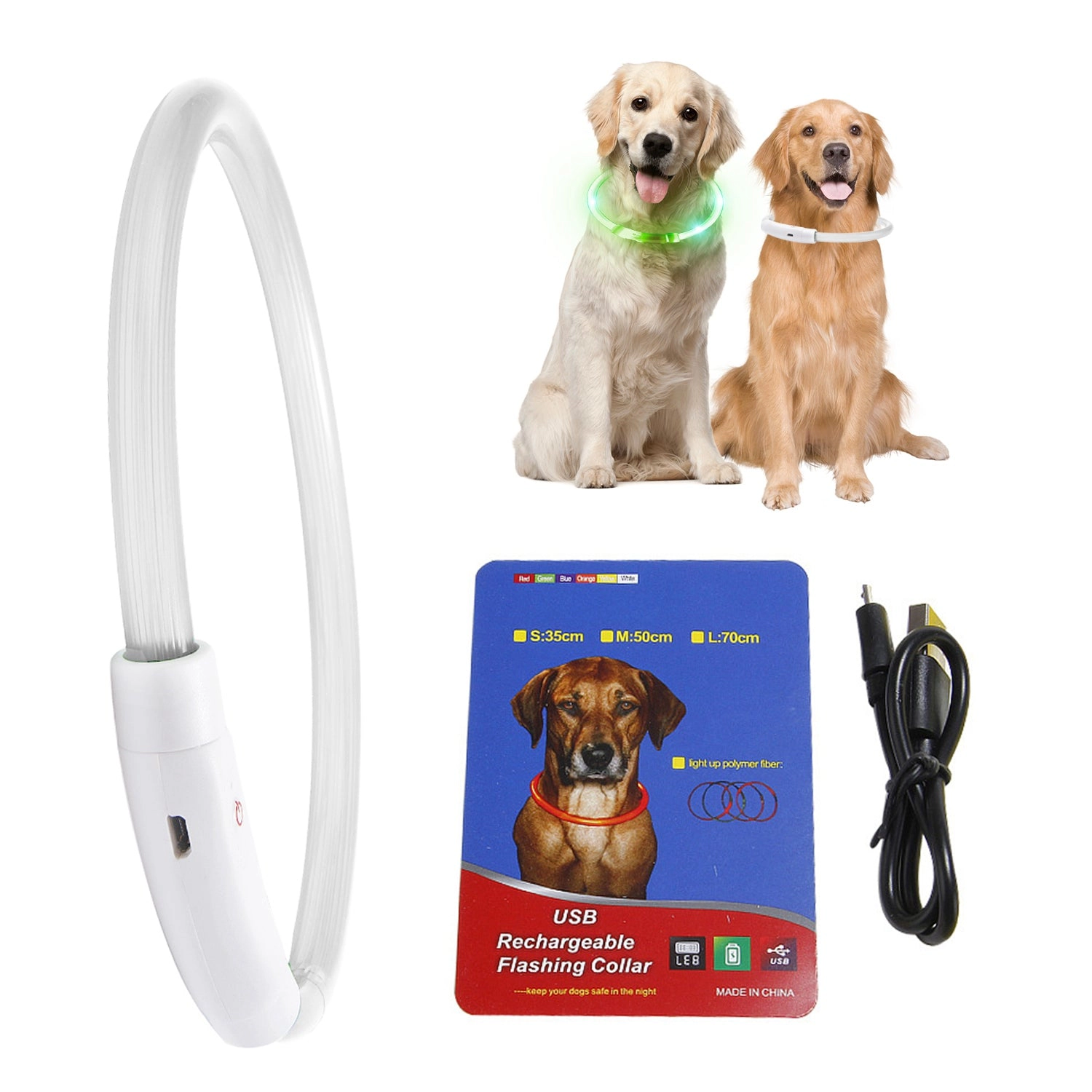 GBruno USB Rechargeable LED Dog Collar 35 Cm