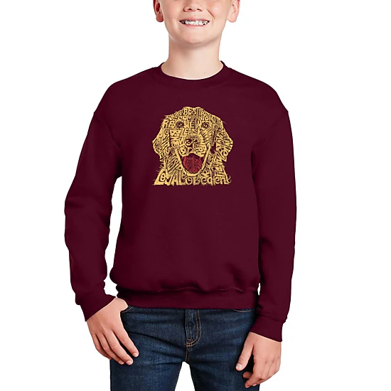 LA Pop Art Boy's Word Art Sweatshirt - Dog
