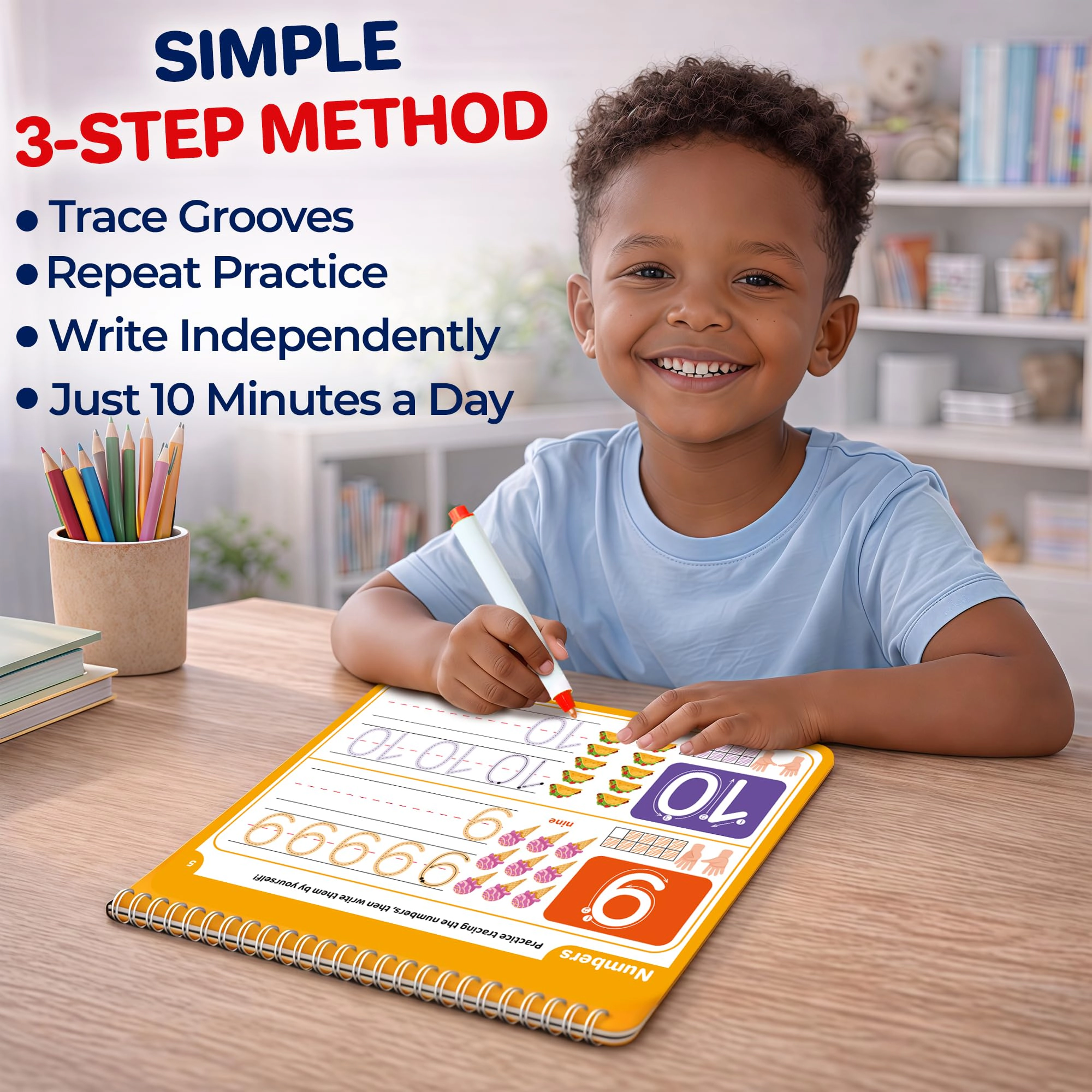 QUOKKA Kids Tracing Activity Books Set with Dry-Erase Pages and Markers