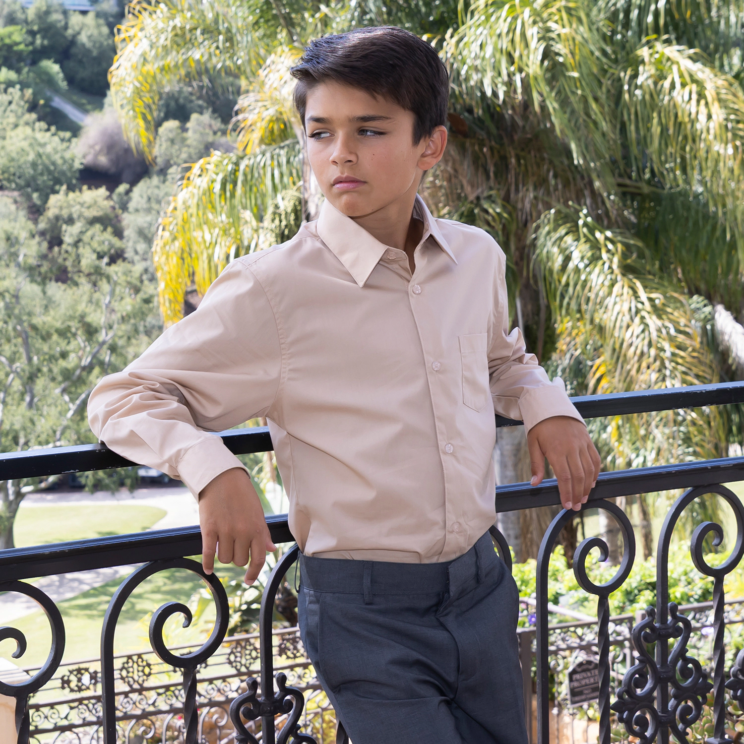 Gioberti Boy's Long Sleeve Dress Shirt