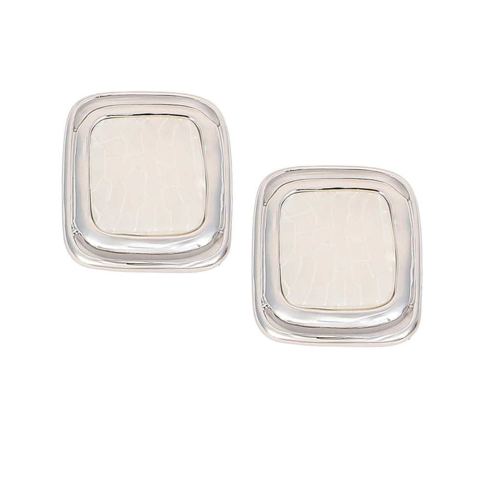 SOHI Women's The Moziac-Quad Statement Earrings - Metallic Silver