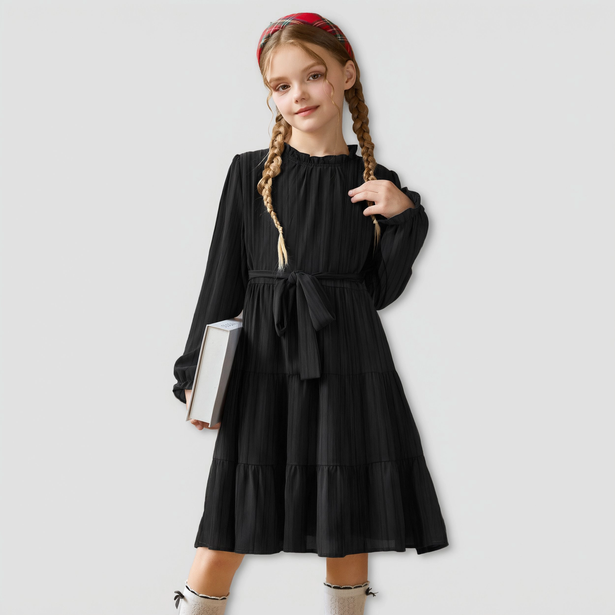 Arshiner Christmas Dress Girls Long Sleeve Fall Party Wedding Fancy Boho Dresses