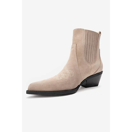 Forever & Always Womens Julieta Leather Block Heel Western Boots