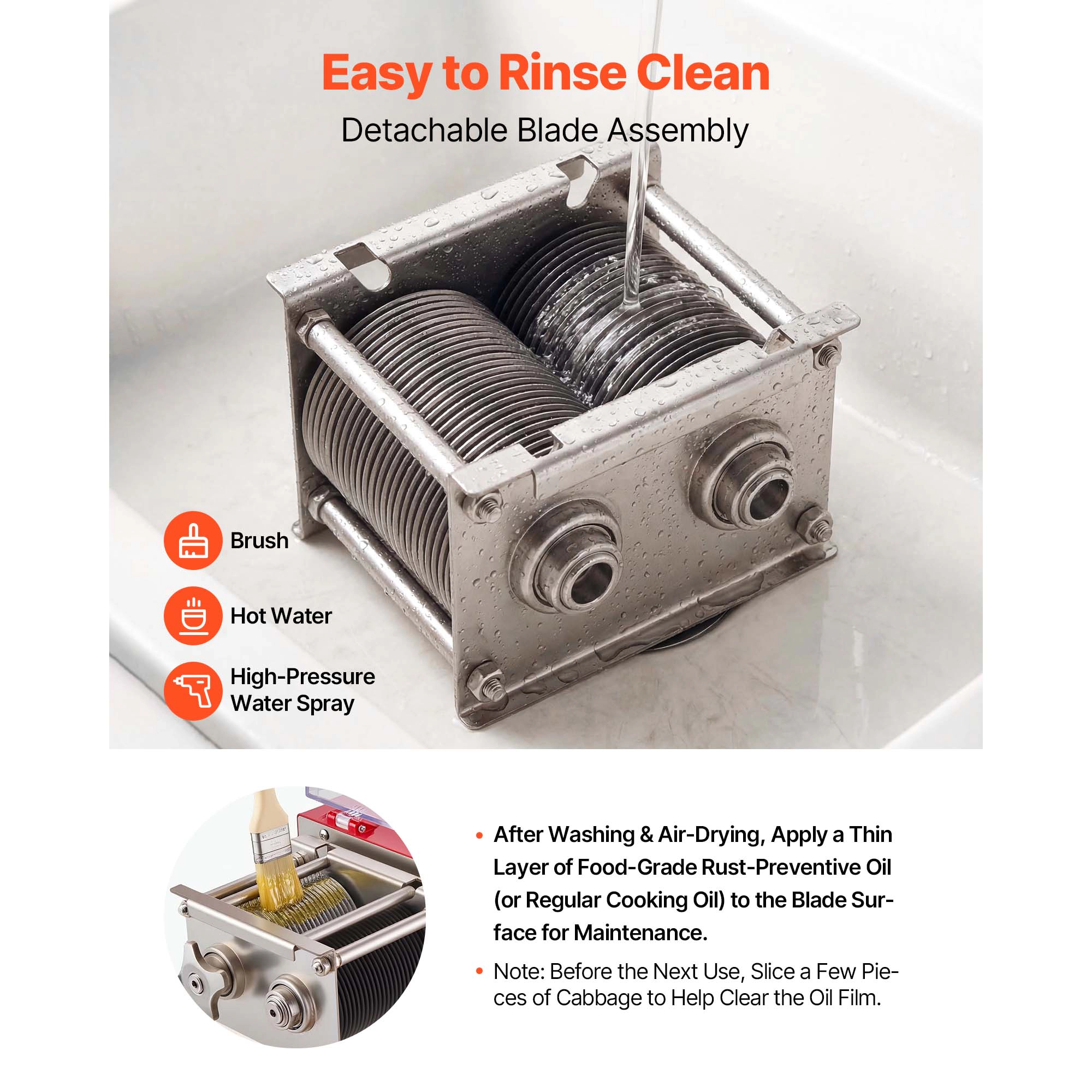 HONGGE Meat Cutting Machine 850W Commercial Slicer Heavy Duty Stainless Steel Blade Shredder for Boneless Soft