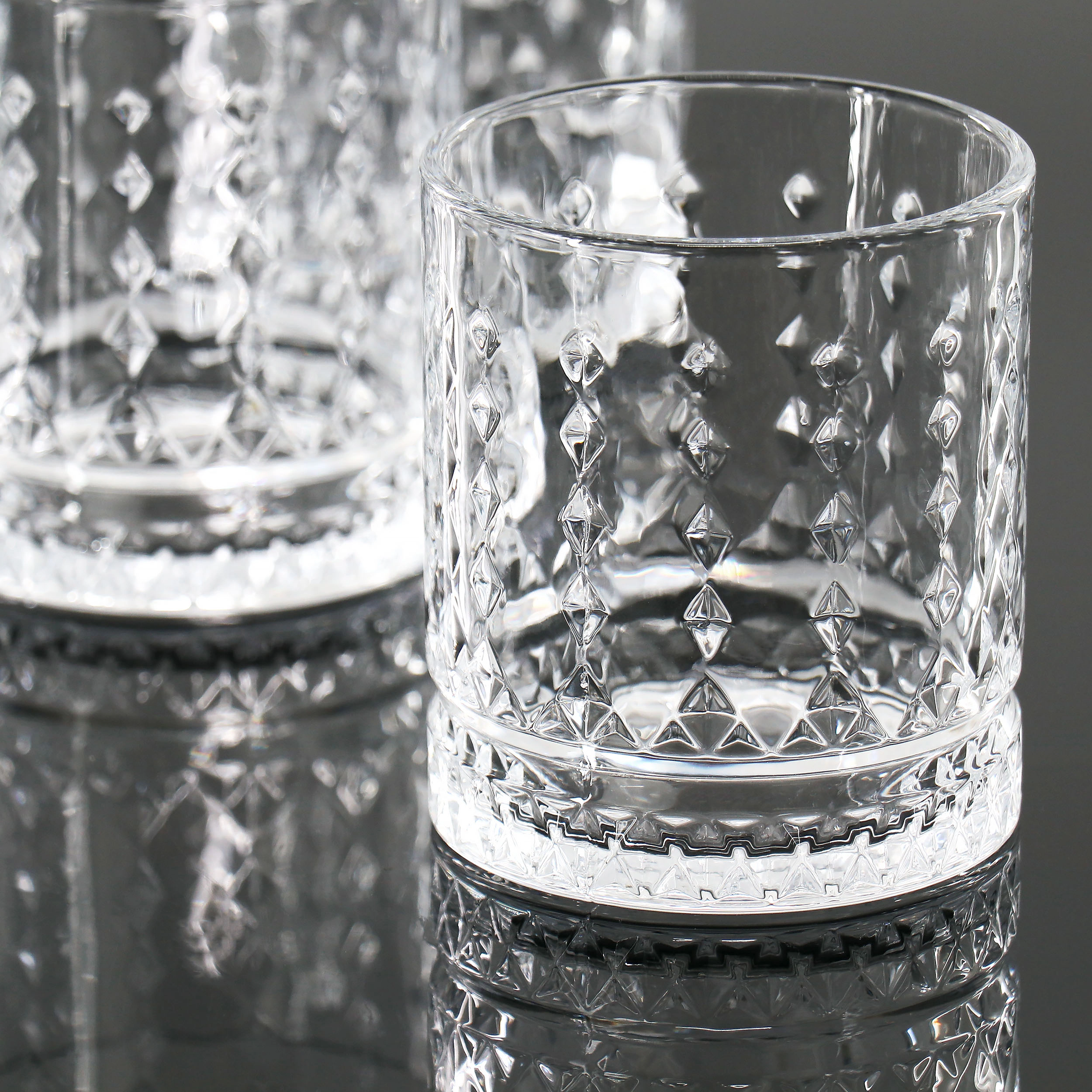 Gibson Home 4 Piece 13 Ounce Teardrop Embossed Double Old-Fashioned Glass Set