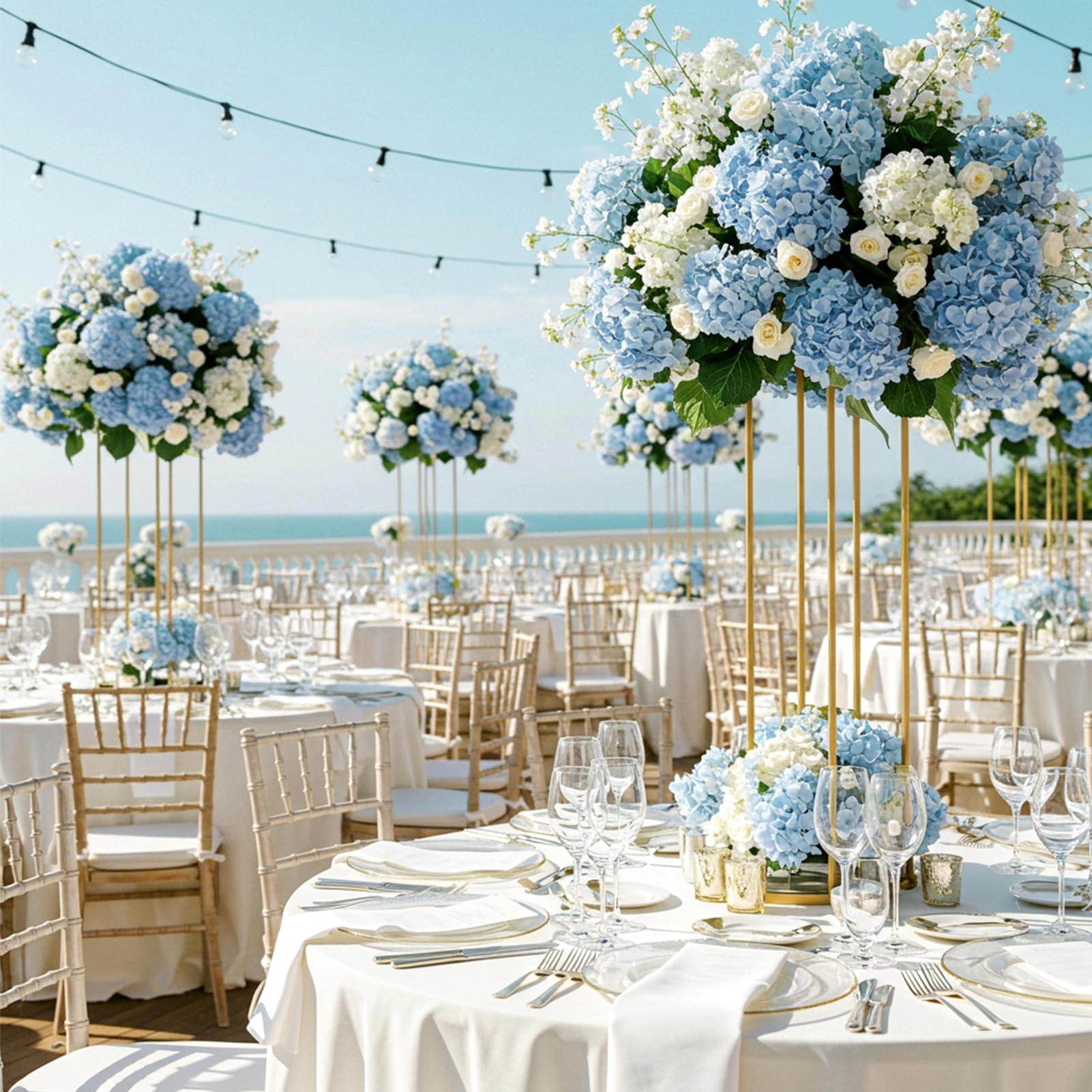 PUPWE 64Hydrangea Artificial Flowers Bulk  Silk White Hydrangeas