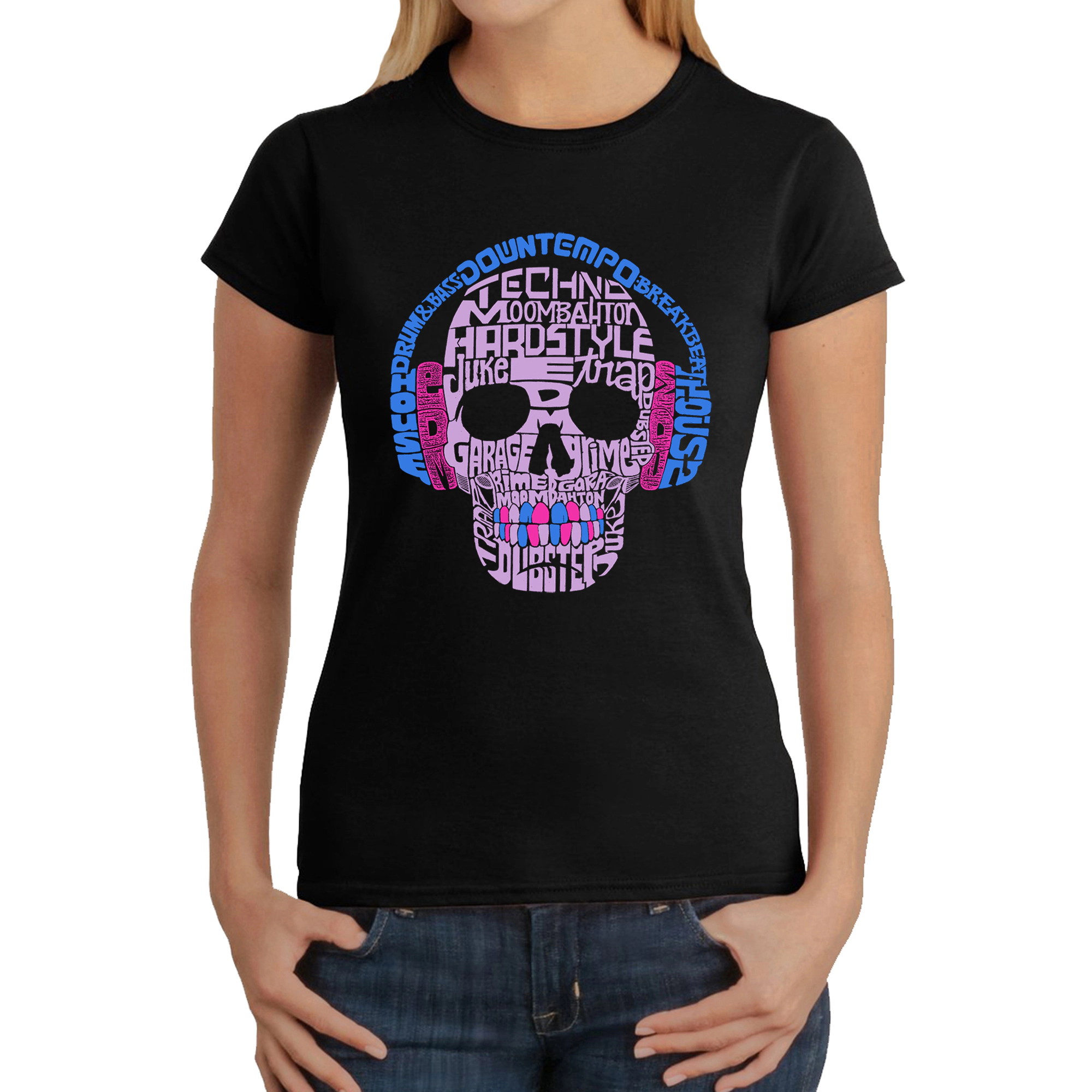 LA Pop Art Women's Word T-Shirt - Styles of EDM Music