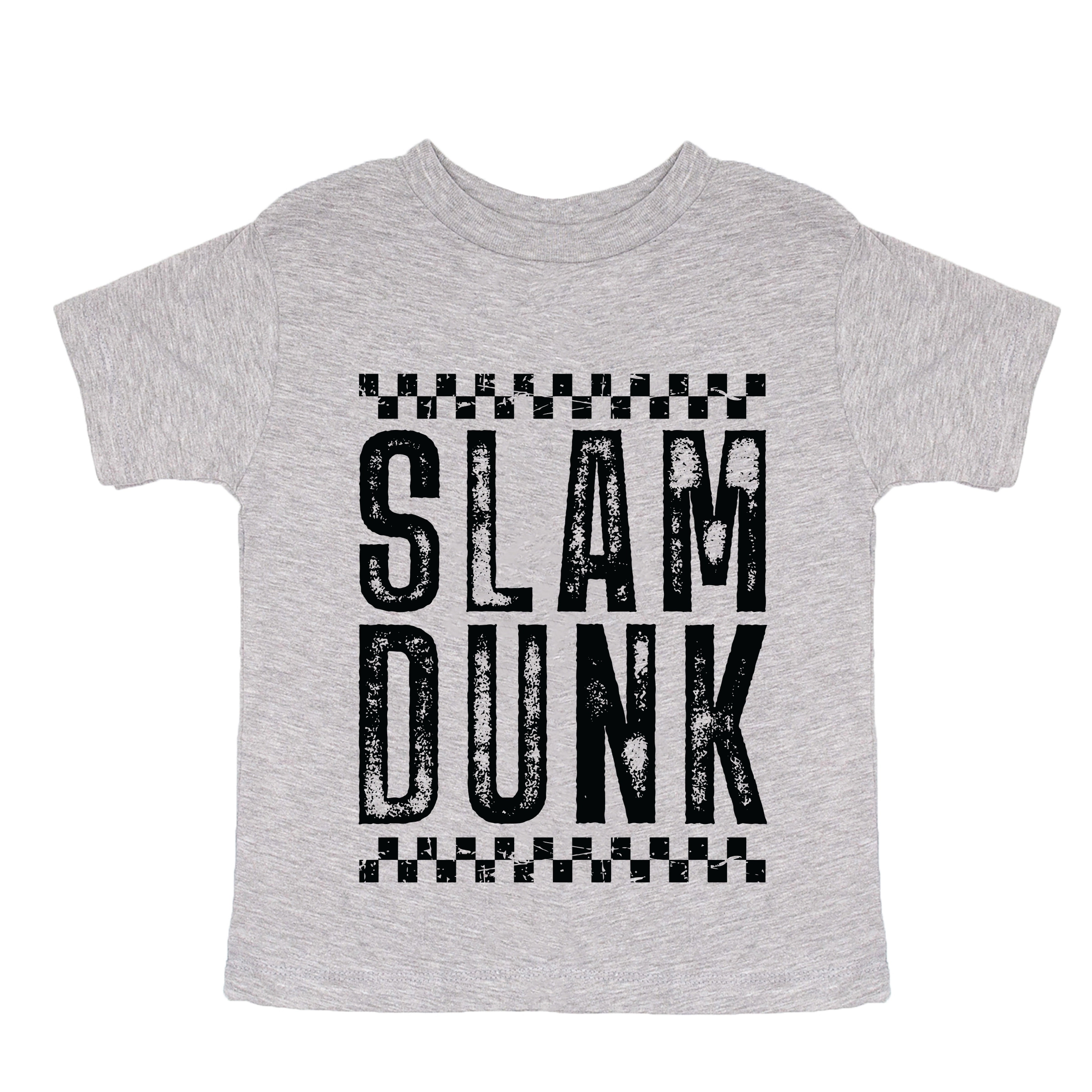 The Juniper Shop - Slam Dunk Checkered Distressed Toddler Short Sleeve Graphic T-Shirt