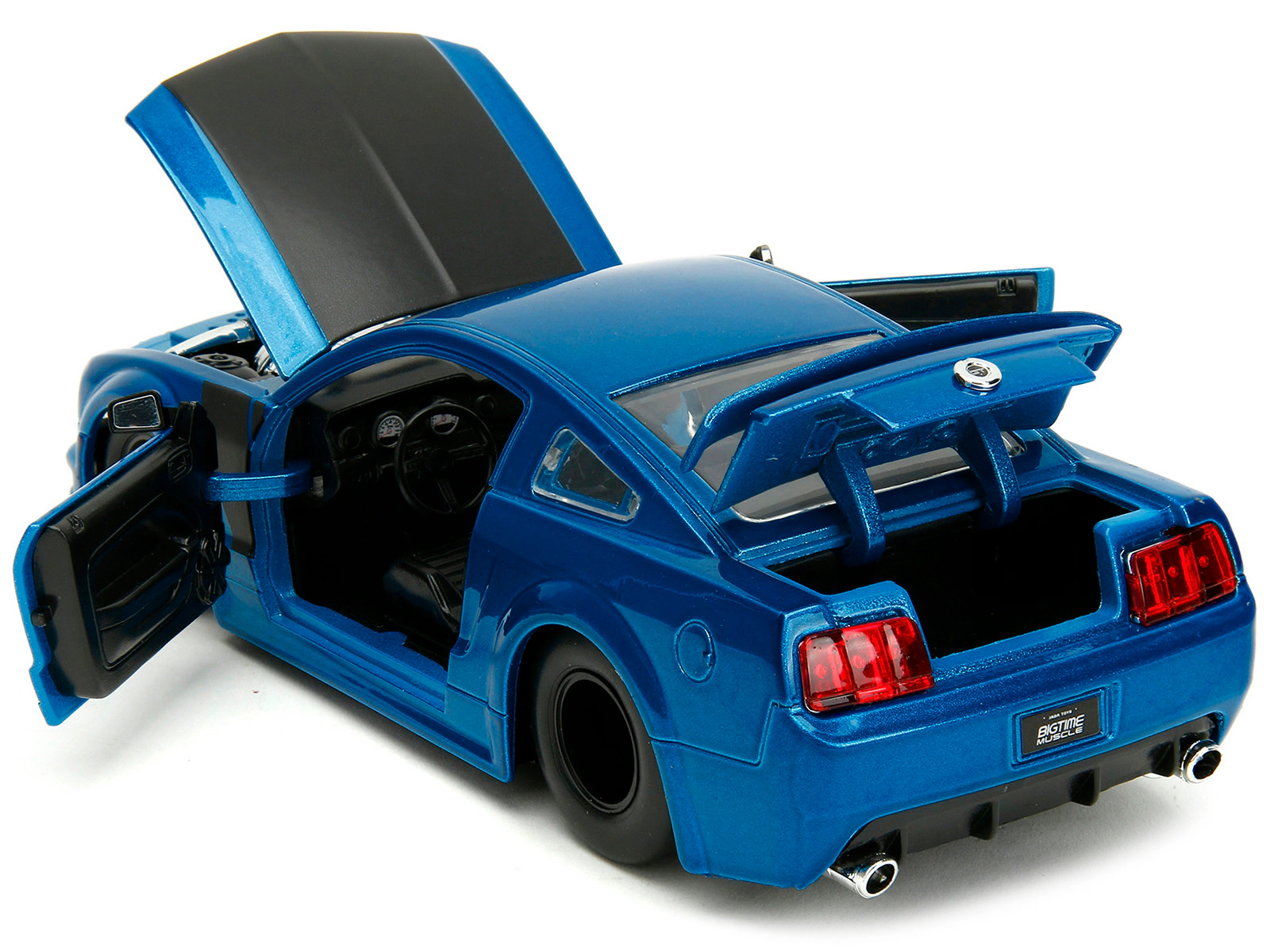 Jada 2006 Ford Mustang GT Blue Metallic with Matt Black Hood and Stripes "Bigtime Muscle" Series 1/24 Diecast