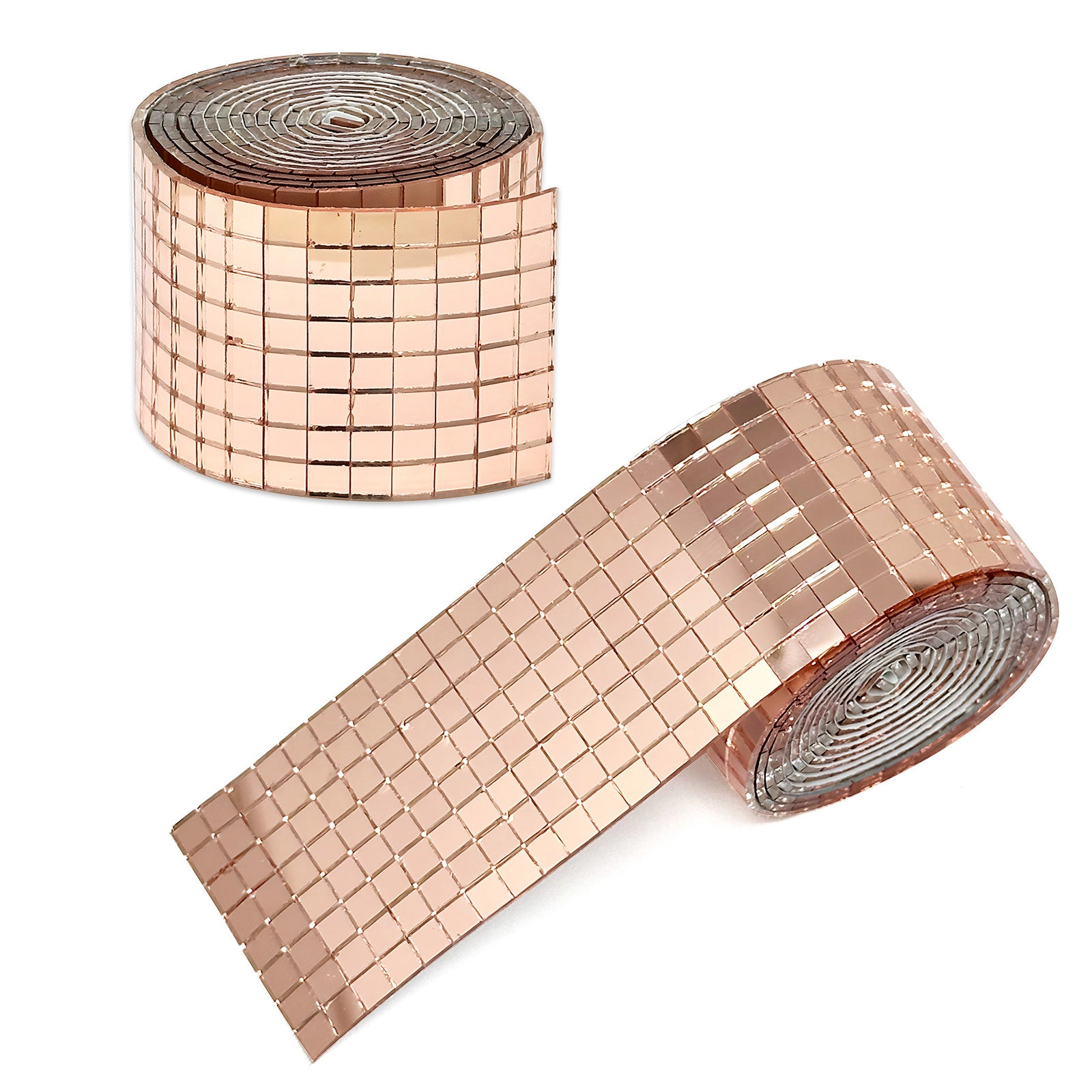 Wrapables 5mm x 5mm Self Adhesive Mosaic Glass Mirror Tile Stickers, 1592pcs for Arts and Crafts, Decoration, Rose Gold
